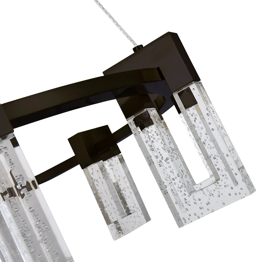 VONN Artisan Sorrento VAC3139BL 27" 9-Light ETL Cert Integrated LED Pendant, Height Adjustable Ring Chandelier, Black - Image 10