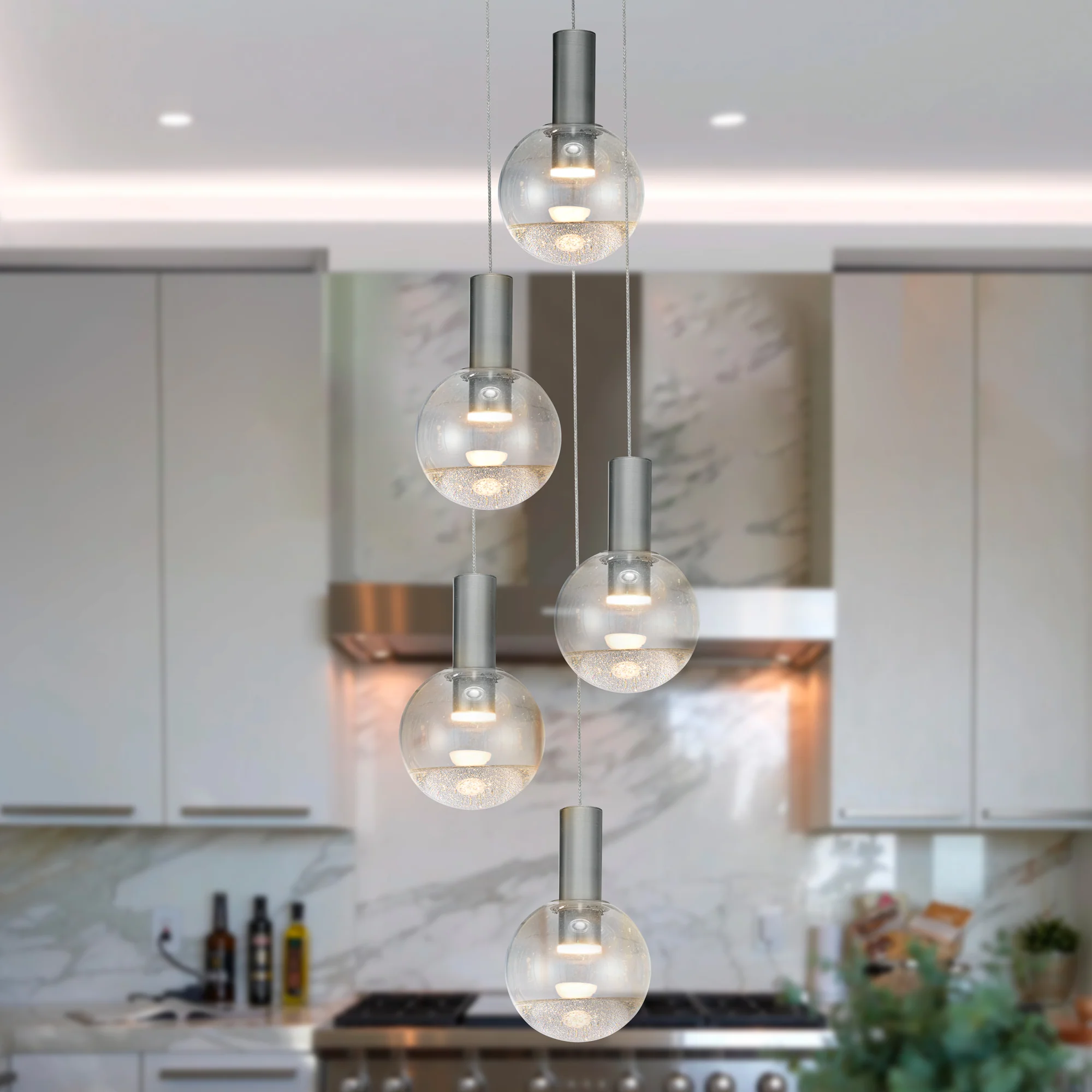 VONN Artisan Sienna VAC3185CH 5-Light ETL Certified Integrated LED Pendant, Height Adjustable Chandelier, Chrome - Image 2
