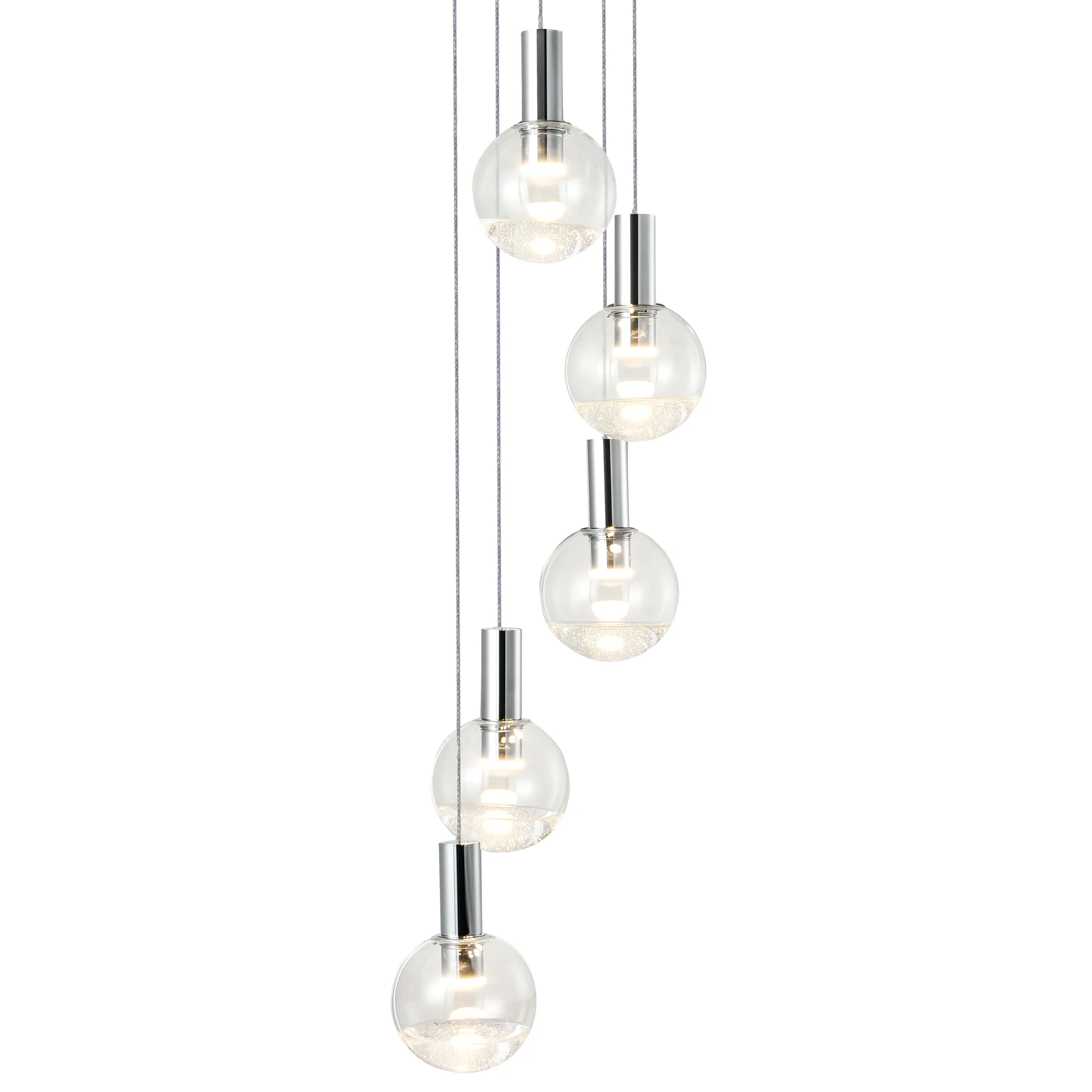 VONN Artisan Sienna VAC3185CH 5-Light ETL Certified Integrated LED Pendant, Height Adjustable Chandelier, Chrome - Image 7