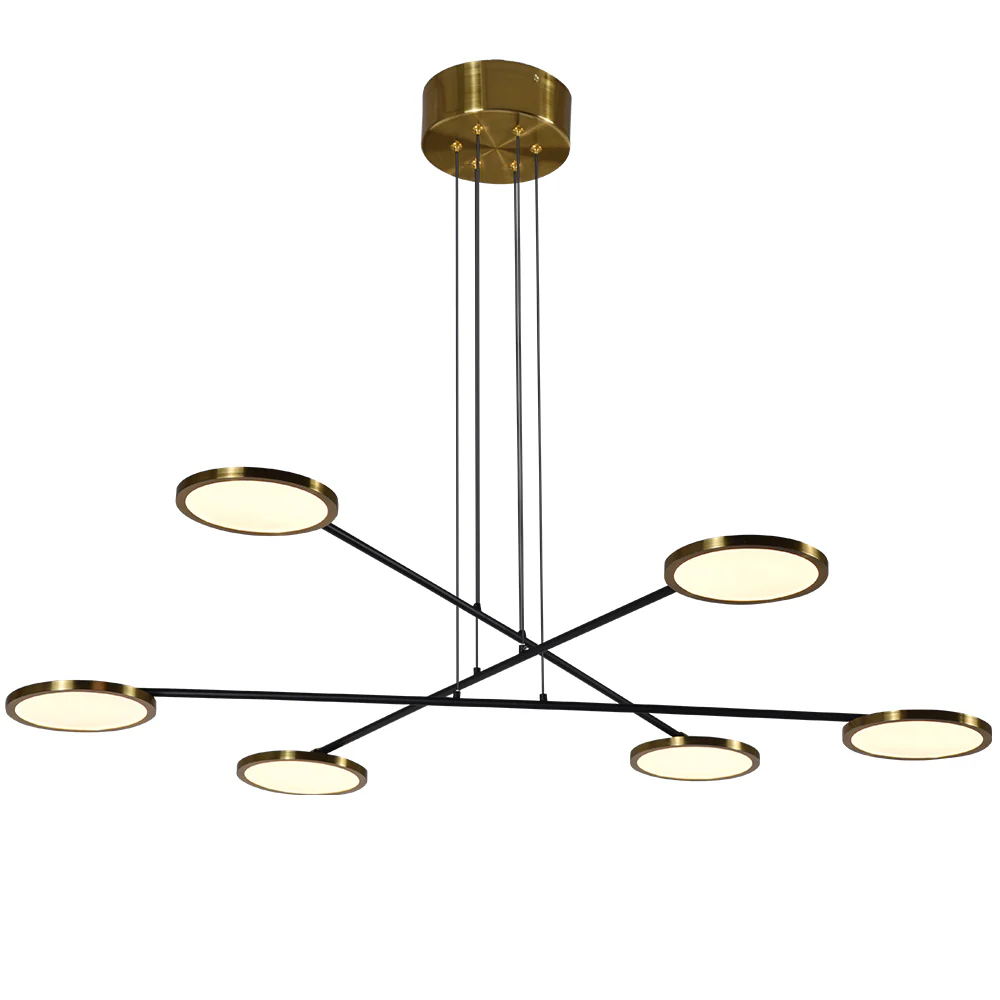VONN Artisan Torino VAC3196AB 39" Height Adjustable Integrated LED ETL Certified Chandelier, Disks Rotate, Antique Brass - Image 10