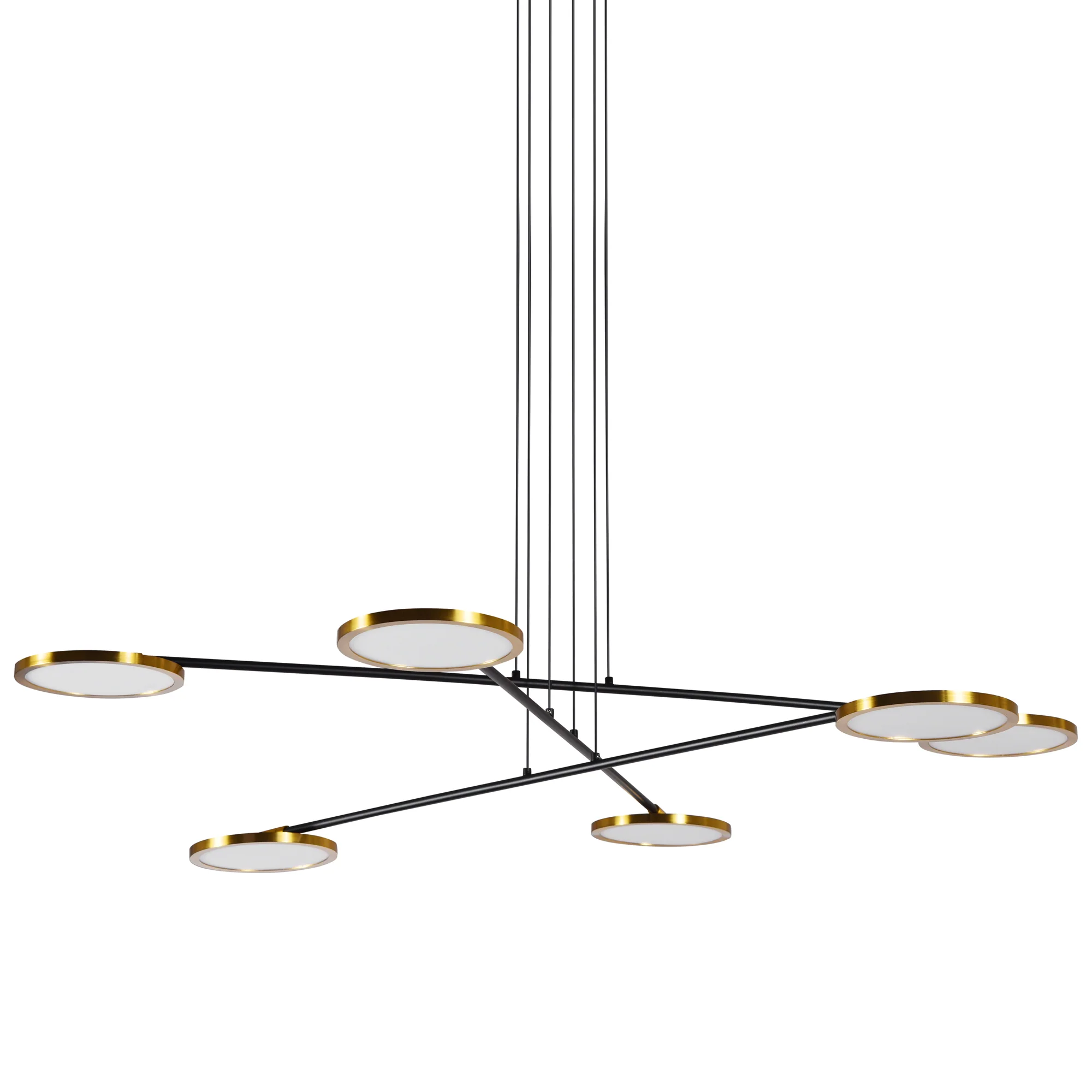 VONN Artisan Torino VAC3196AB 39" Height Adjustable Integrated LED ETL Certified Chandelier, Disks Rotate, Antique Brass - Image 8