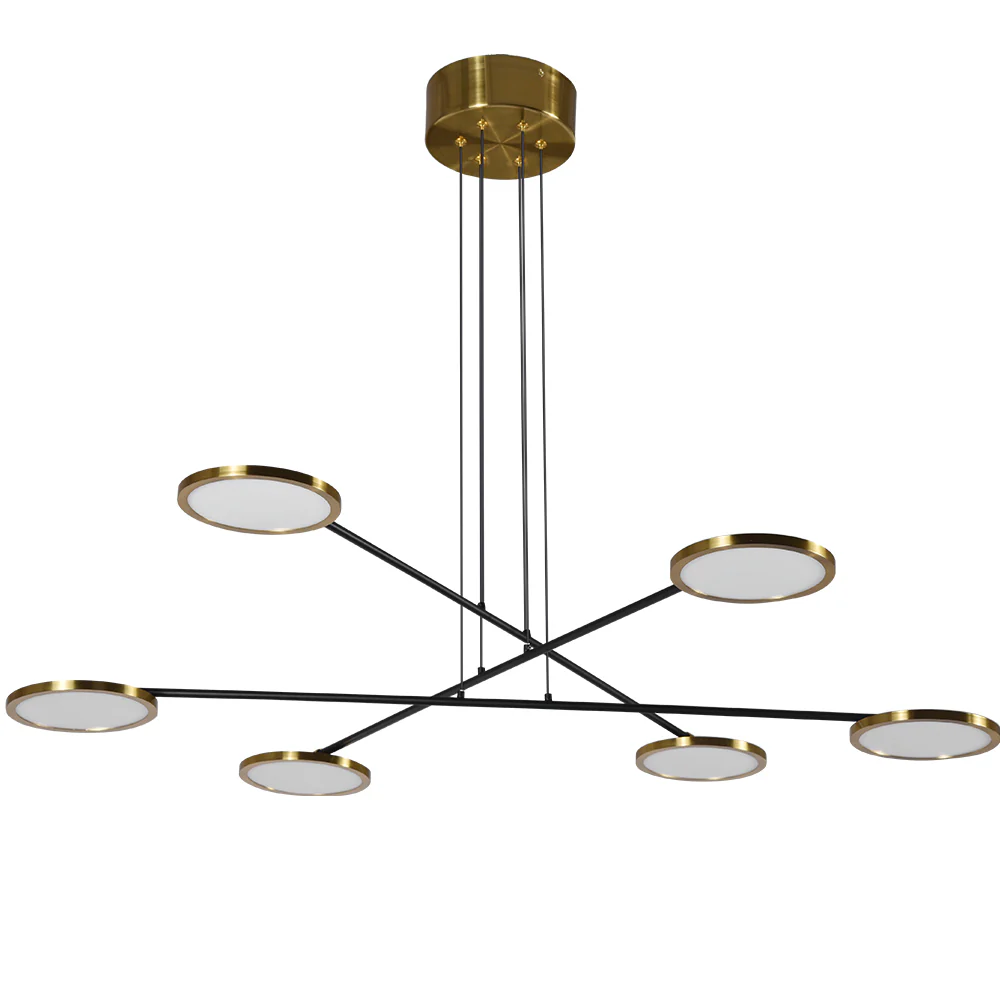 VONN Artisan Torino VAC3196AB 39" Height Adjustable Integrated LED ETL Certified Chandelier, Disks Rotate, Antique Brass - Image 9