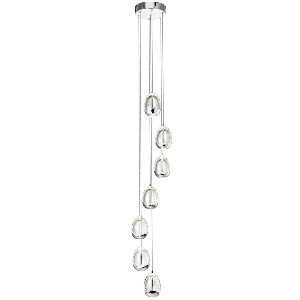 VONN Artisan Venezia VAC3207CH 7-Light Integrated LED ETL Certified Pendant, Height Adjustable Chandelier, Chrome - Image 10
