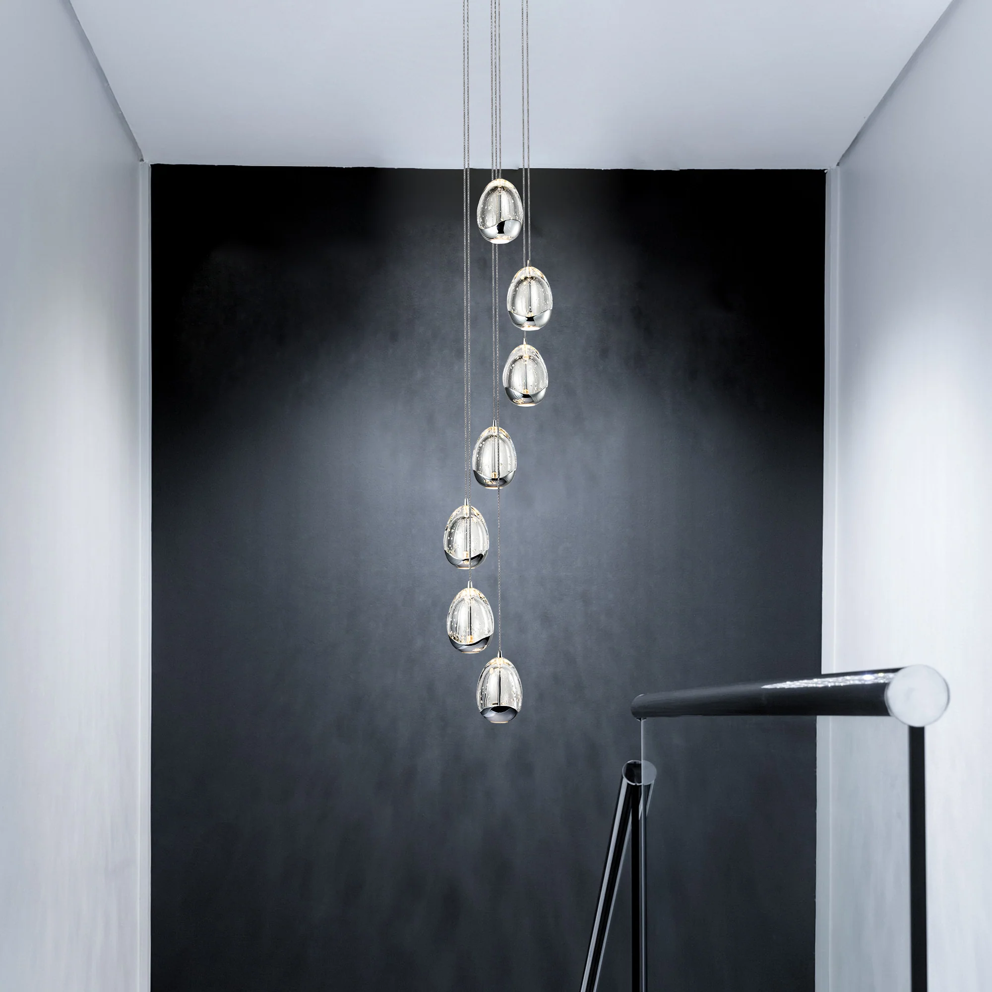 VONN Artisan Venezia VAC3207CH 7-Light Integrated LED ETL Certified Pendant, Height Adjustable Chandelier, Chrome - Image 7