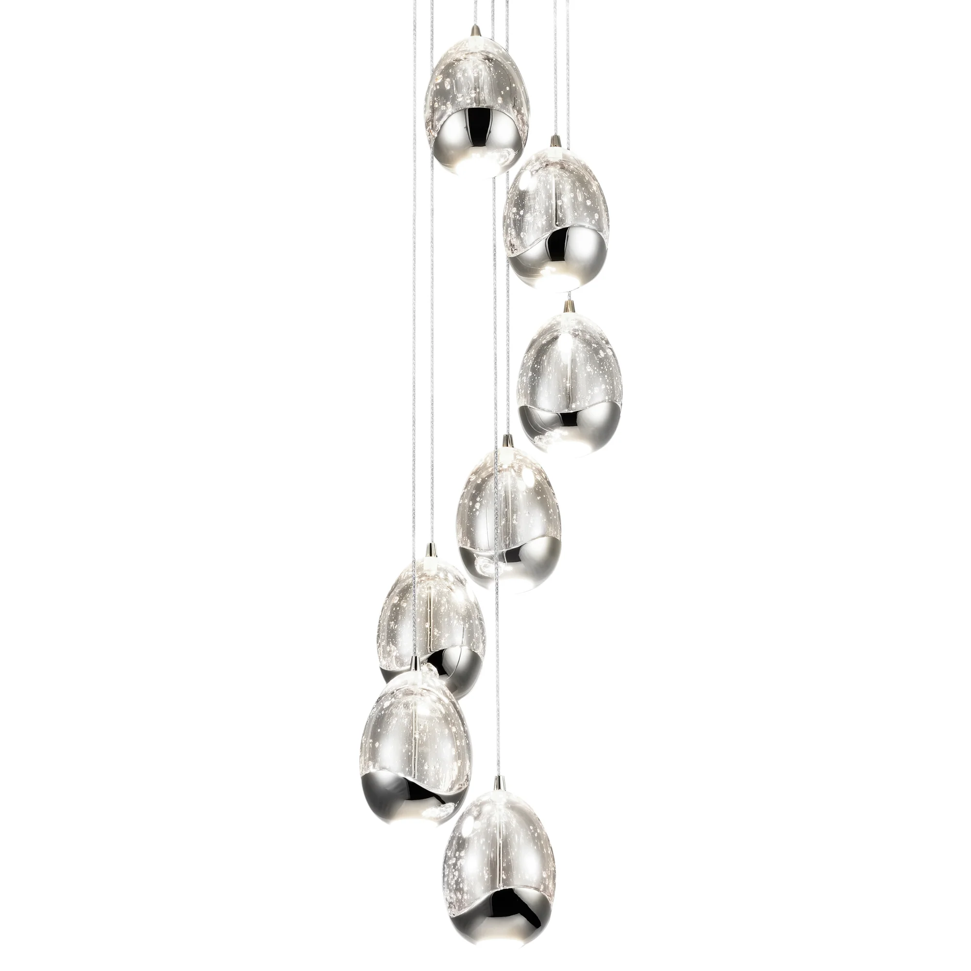 VONN Artisan Venezia VAC3207CH 7-Light Integrated LED ETL Certified Pendant, Height Adjustable Chandelier, Chrome - Image 9
