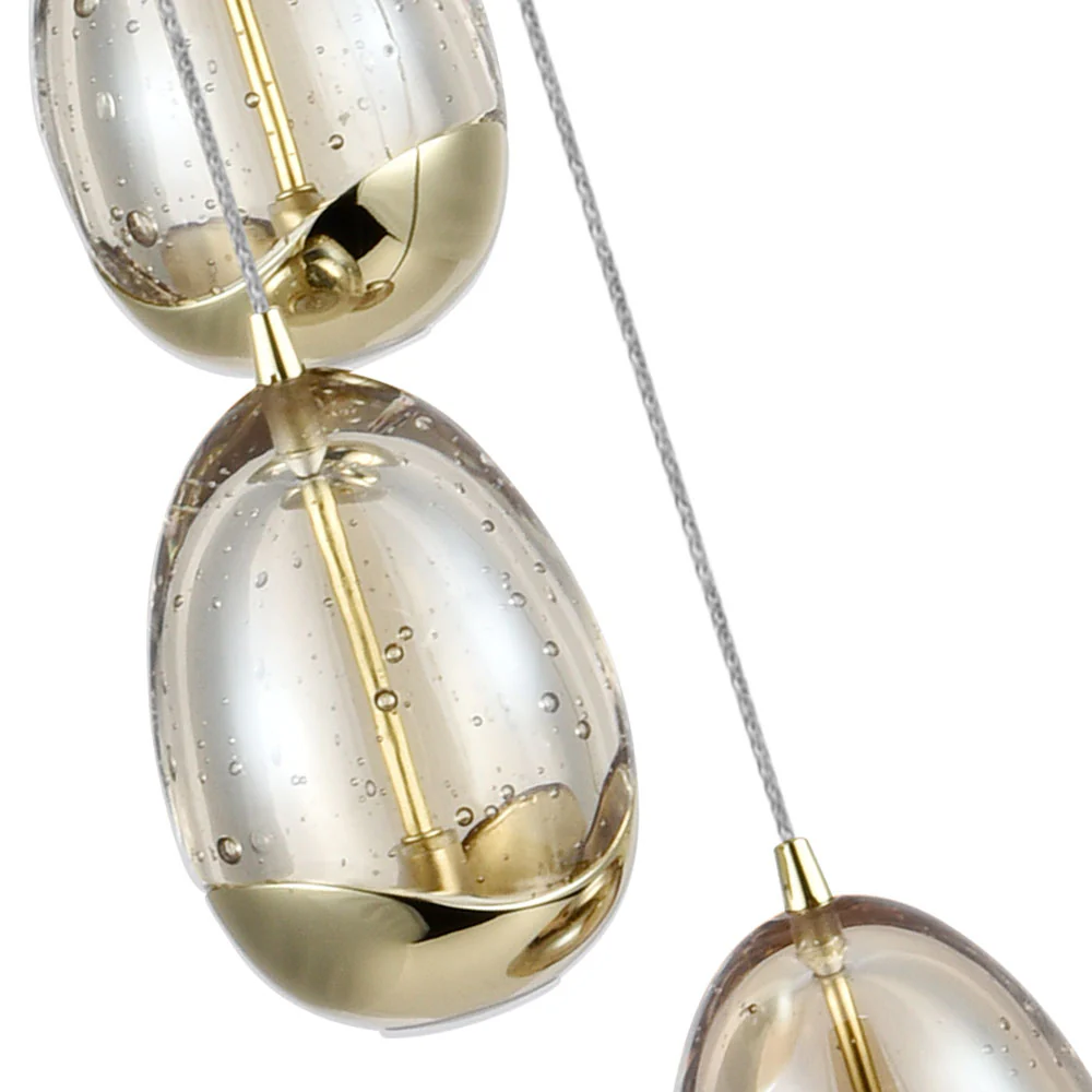 VONN Artisan Venezia VAC3207GL 7-Light Integrated LED ETL Certified Pendant, Height Adjustable Chandelier, Gold - Image 11