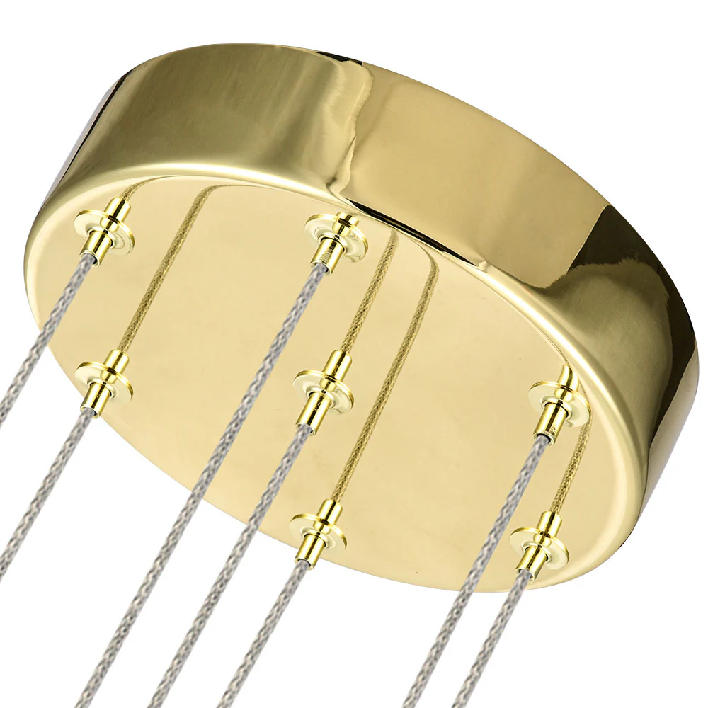 VONN Artisan Venezia VAC3207GL 7-Light Integrated LED ETL Certified Pendant, Height Adjustable Chandelier, Gold - Image 12