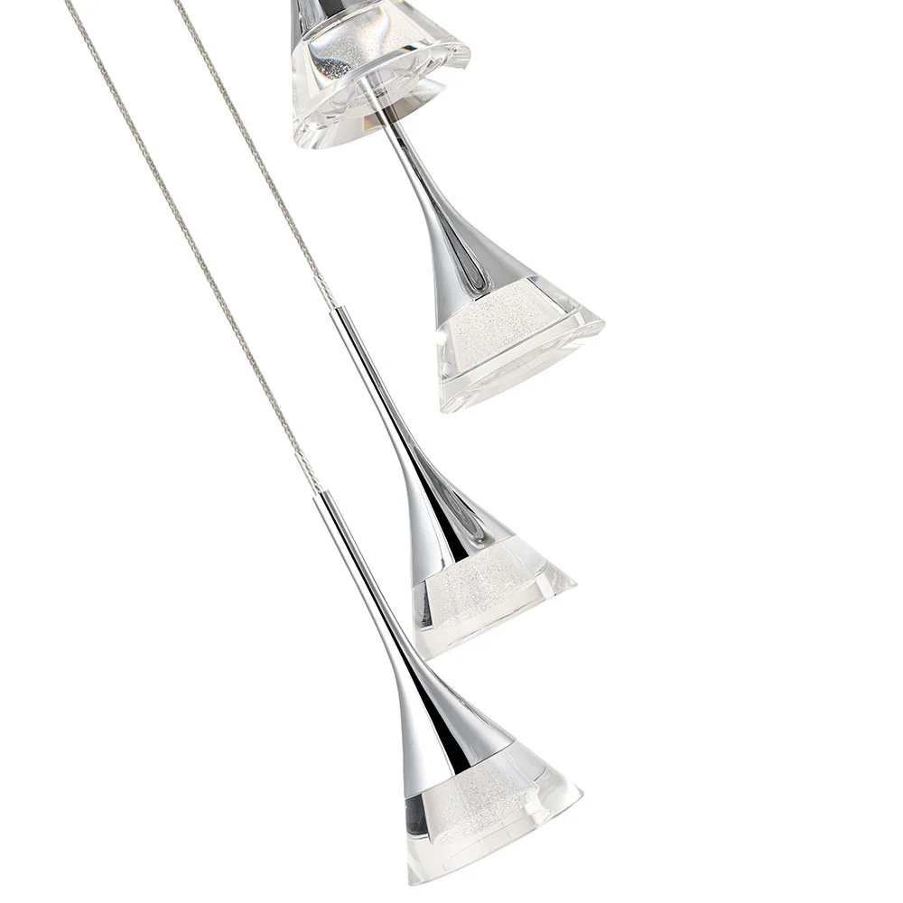 VONN Artisan Amalfi VAC3215CH 5-Light Integrated LED ETL Certified Pendant, Height Adjustable Chandelier, Chrome - Image 6