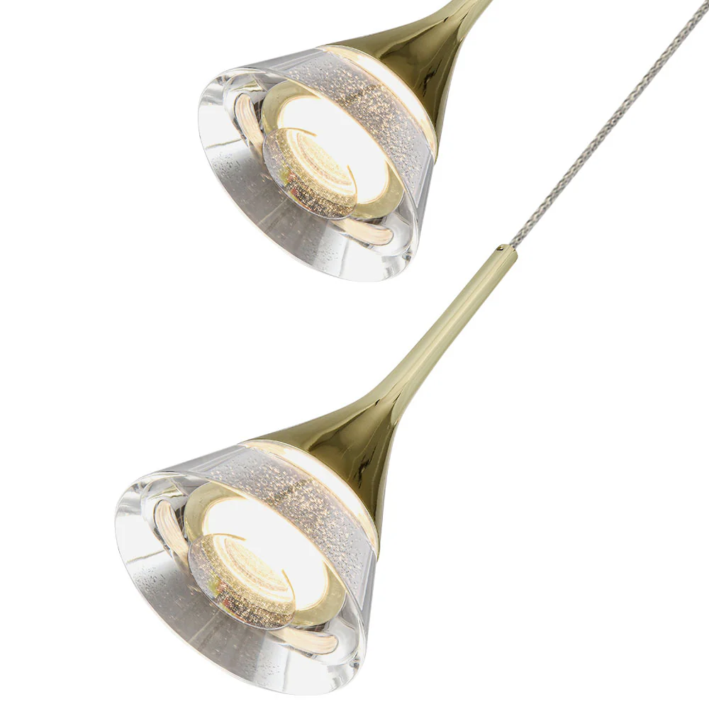 VONN Artisan Amalfi VAC3215GL 5-Light Integrated LED ETL Certified Pendant, Height Adjustable Chandelier, Gold - Image 8