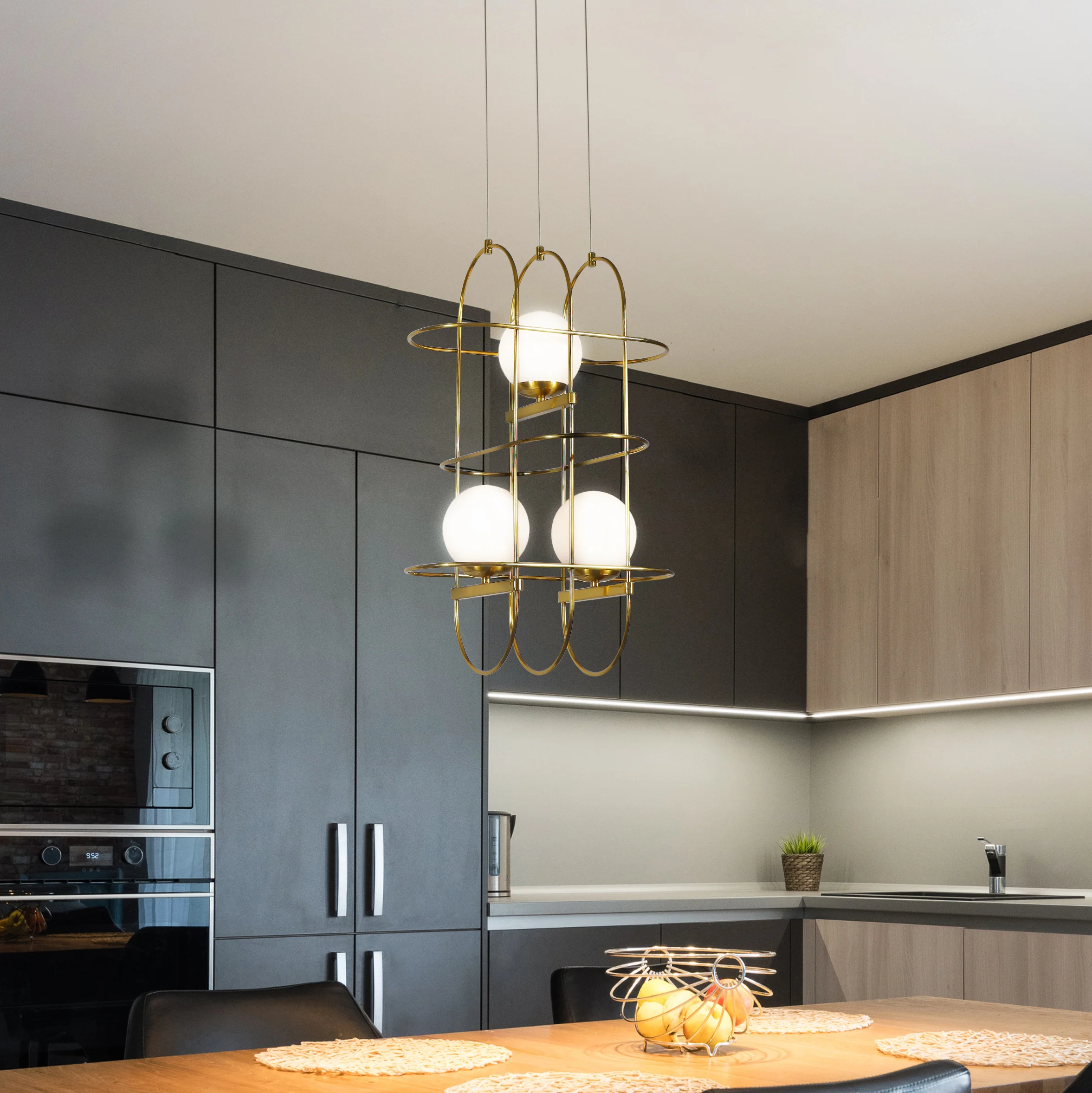 VONN Artisan Lyra VAC3273AB 16" Integrated LED ETL Certified Height Adjustable Chandelier, Pendant - Image 2