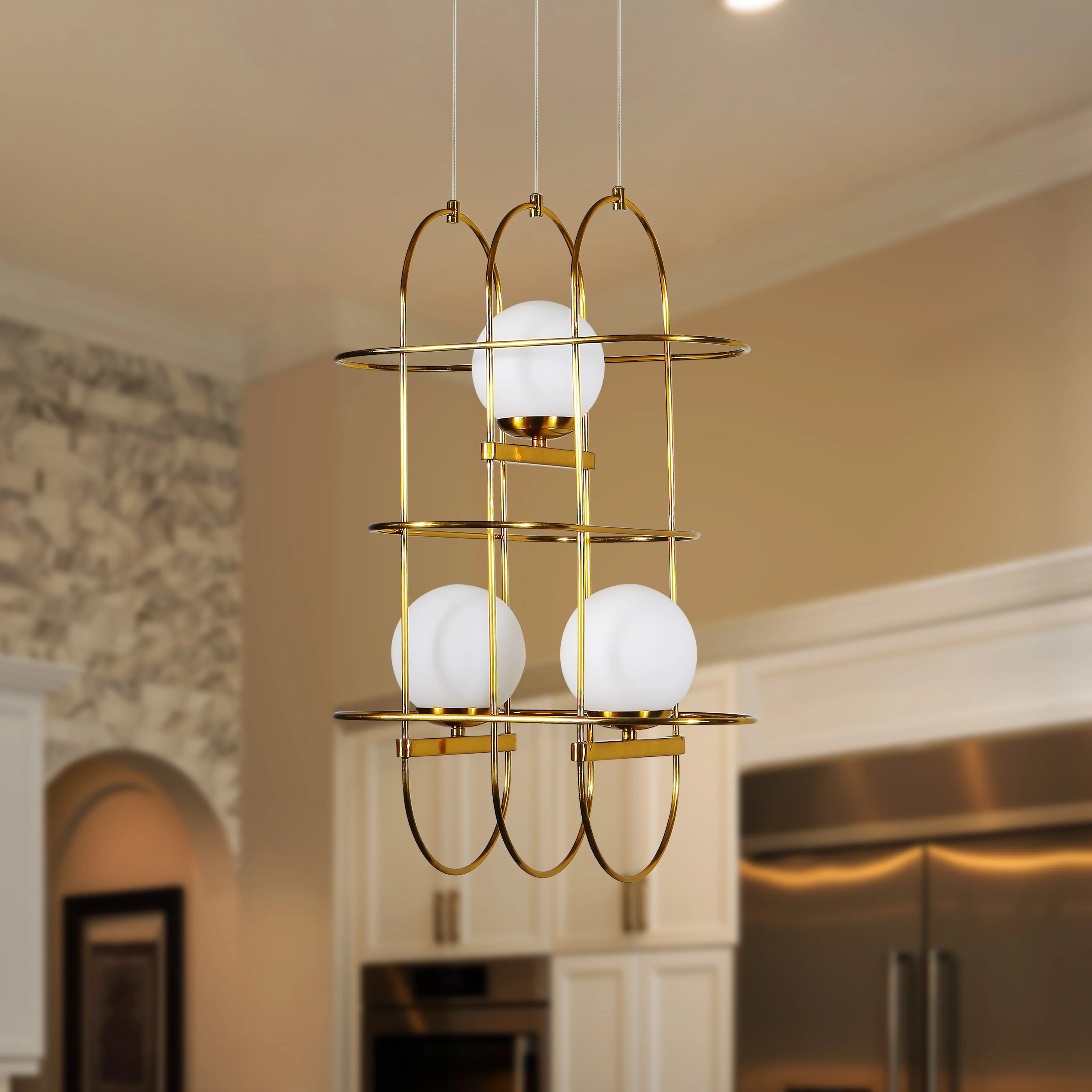 VONN Artisan Lyra VAC3273AB 16" Integrated LED ETL Certified Height Adjustable Chandelier, Pendant - Image 3
