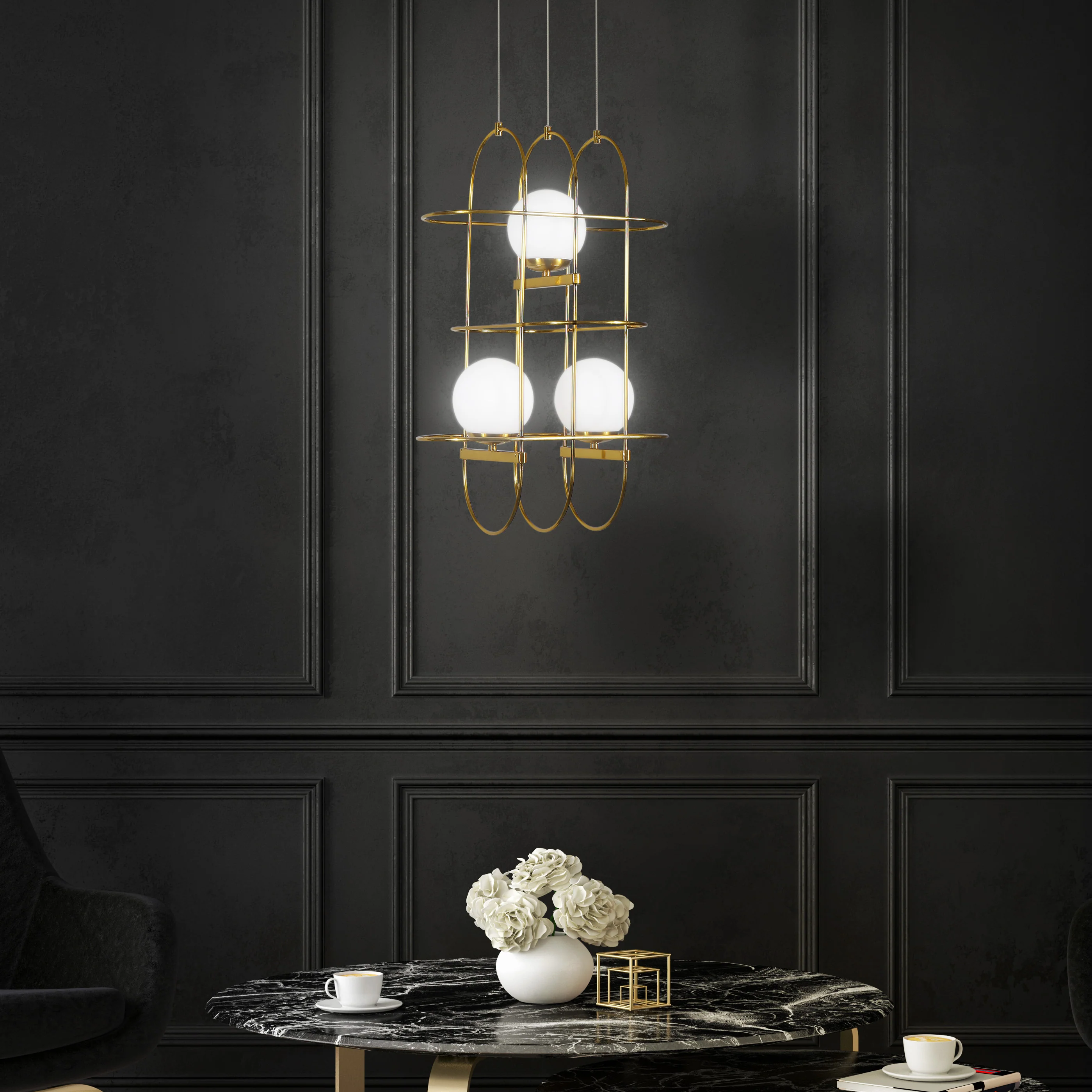 VONN Artisan Lyra VAC3273AB 16" Integrated LED ETL Certified Height Adjustable Chandelier, Pendant - Image 4