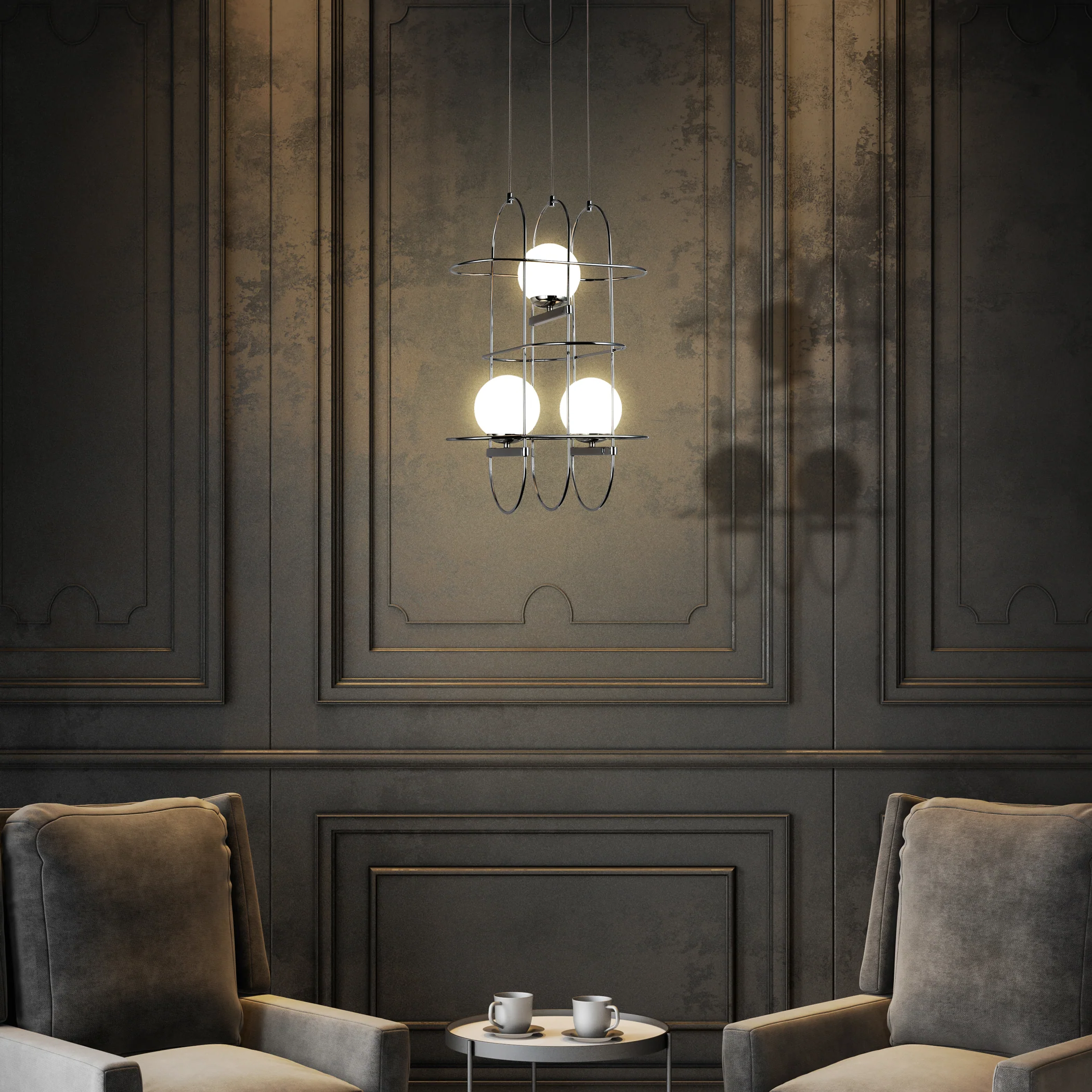 VONN Artisan Lyra VAC3273CH 16" Integrated LED ETL Certified Height Adjustable Chandelier, Chrome Pendant - Image 4