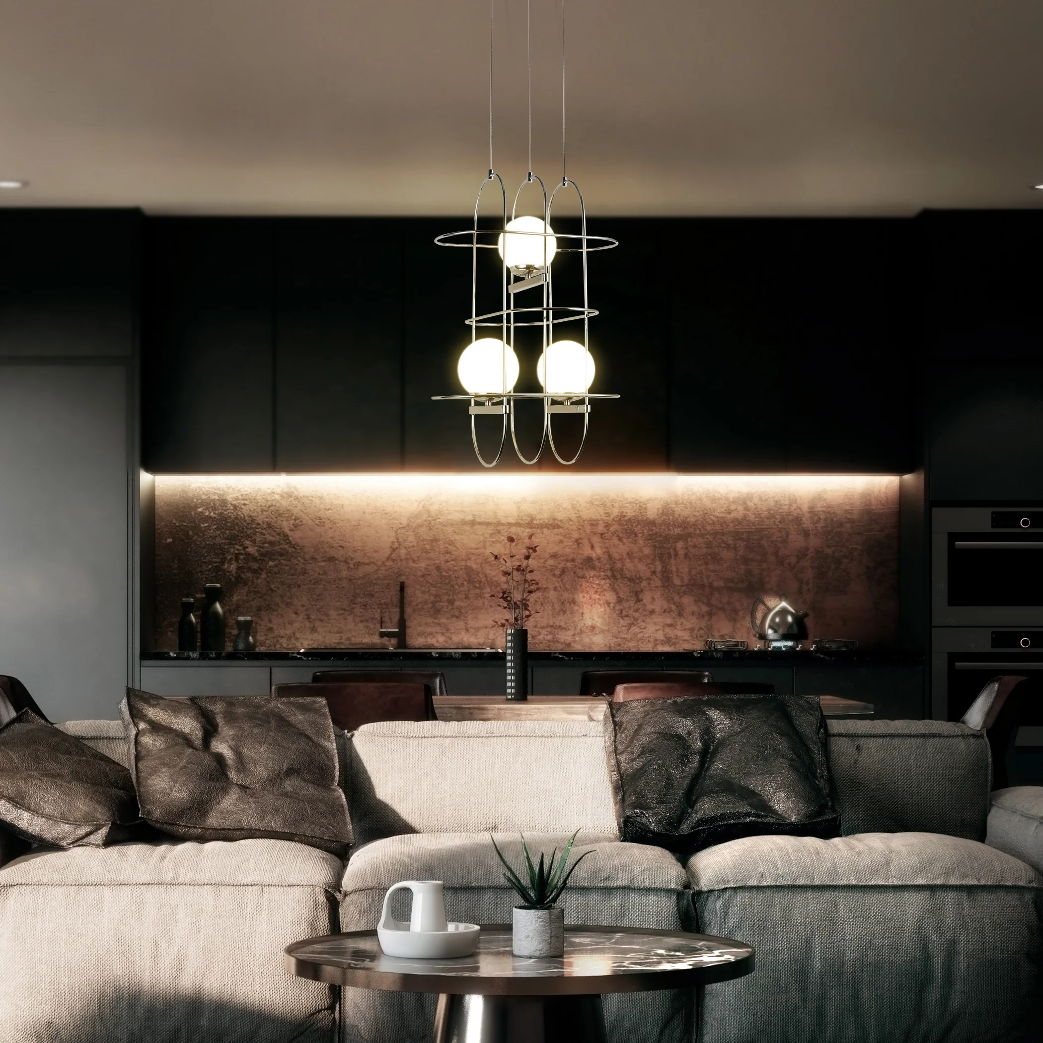VONN Artisan Lyra VAC3273CH 16" Integrated LED ETL Certified Height Adjustable Chandelier, Chrome Pendant - Image 5