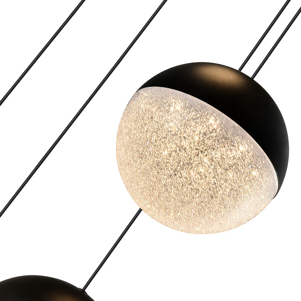 VONN Artisan Ravello VAC3285BL 5-Light Integrated LED ETL Certified Pendant Height Adjustable Chandelier, Black - Image 10