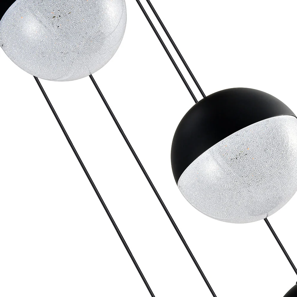 VONN Artisan Ravello VAC3285BL 5-Light Integrated LED ETL Certified Pendant Height Adjustable Chandelier, Black - Image 11