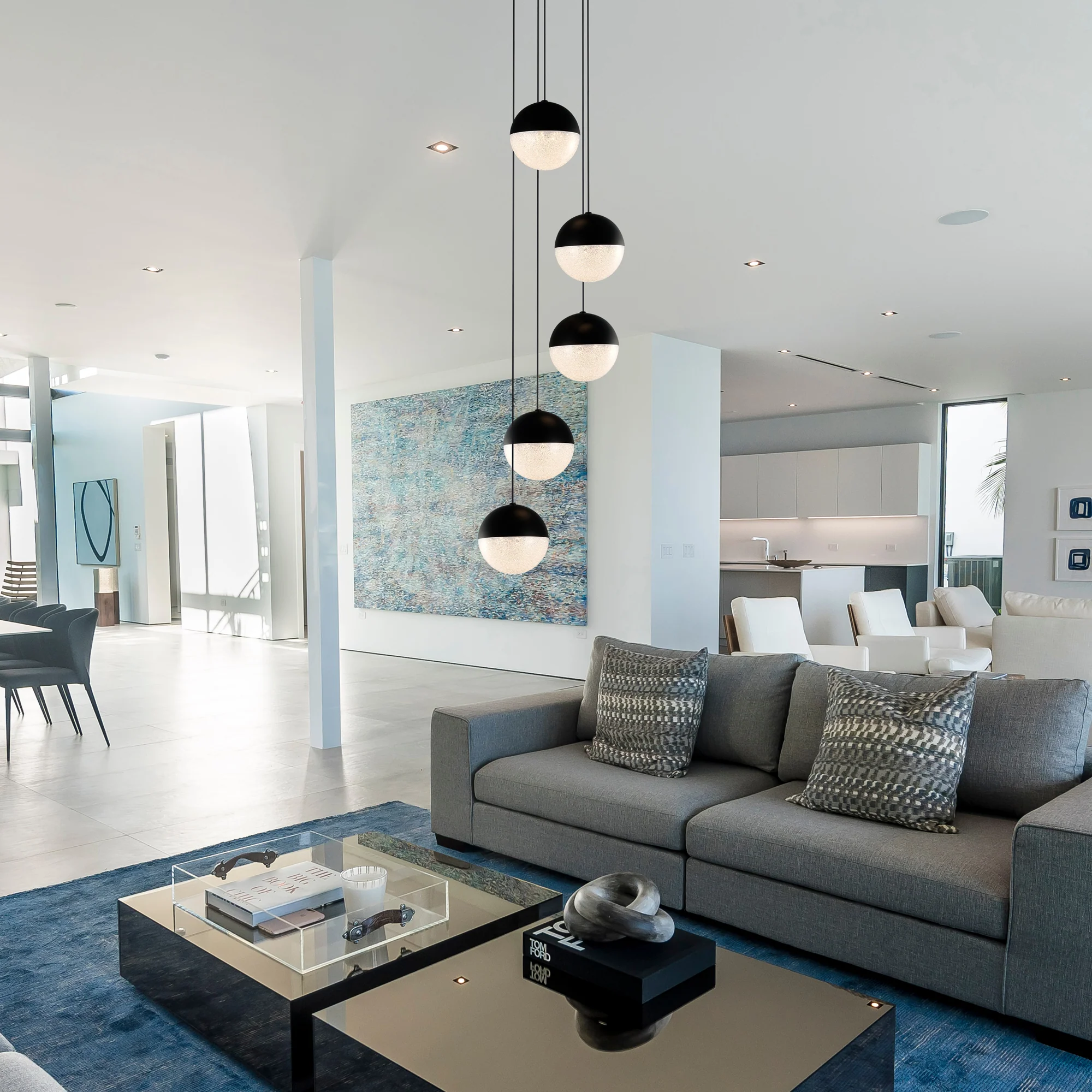 VONN Artisan Ravello VAC3285BL 5-Light Integrated LED ETL Certified Pendant Height Adjustable Chandelier, Black - Image 4