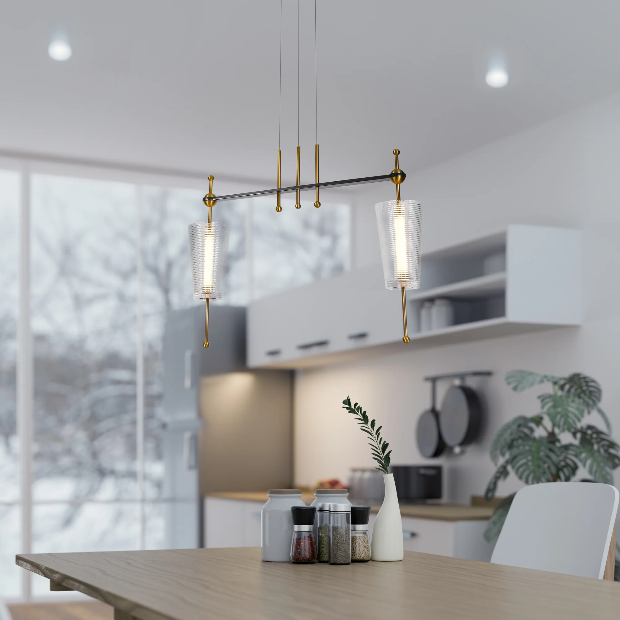 VONN Artisan Toscana VAP2102AB 29" Integrated LED ETL Certified Pendant, Height Adjustable Chandelier - Image 3