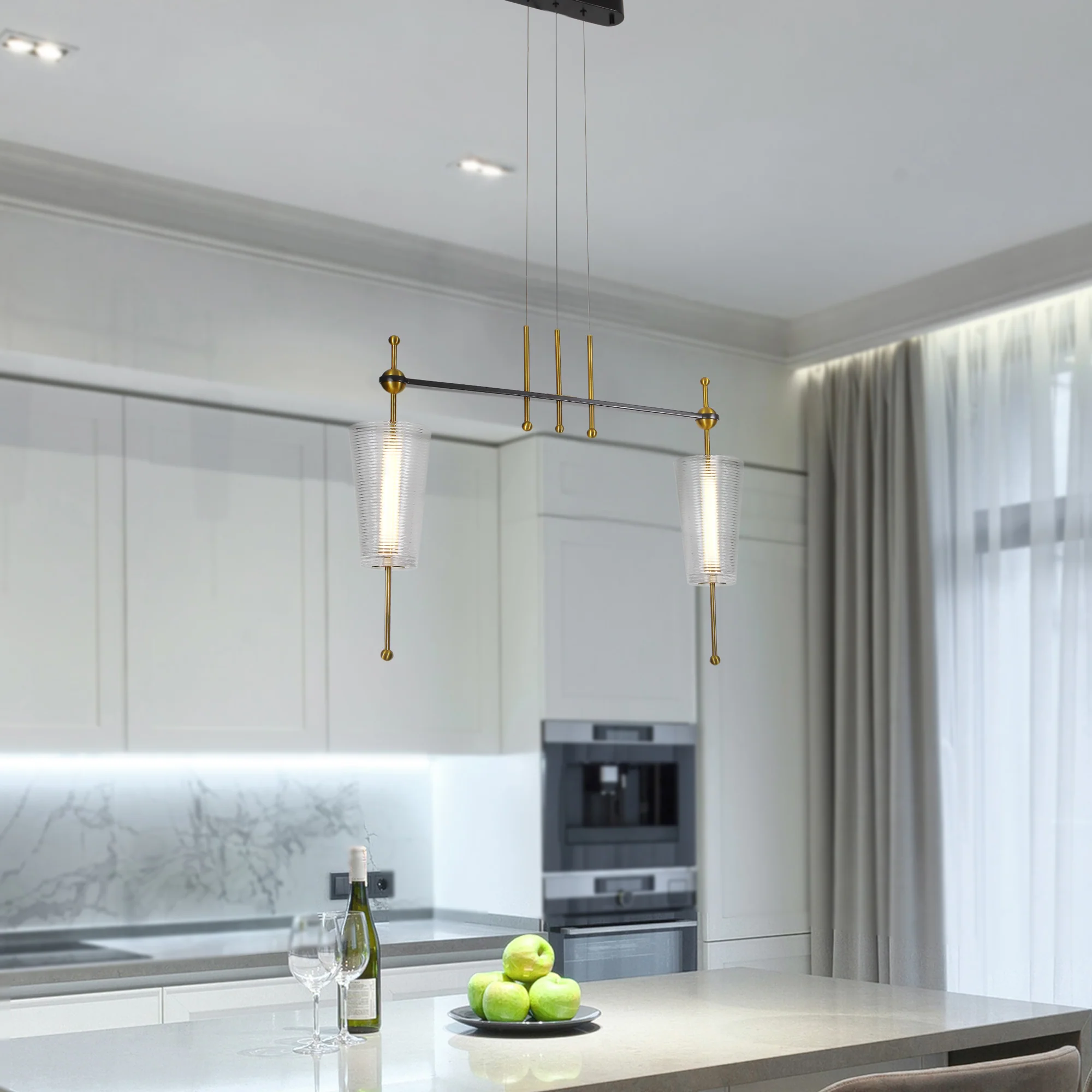 VONN Artisan Toscana VAP2102AB 29" Integrated LED ETL Certified Pendant, Height Adjustable Chandelier - Image 4