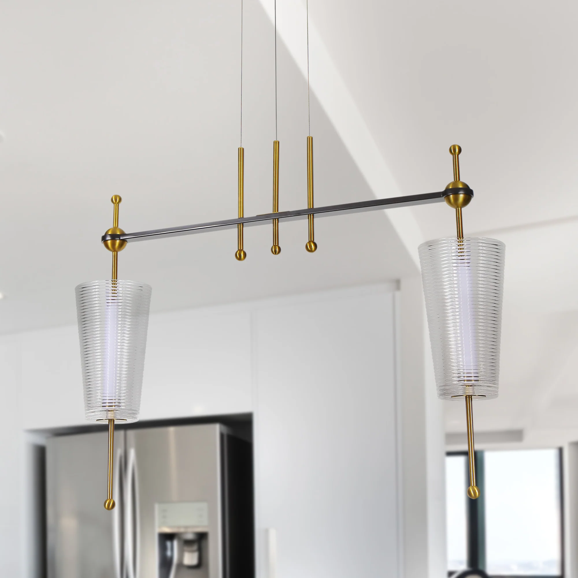 VONN Artisan Toscana VAP2102AB 29" Integrated LED ETL Certified Pendant, Height Adjustable Chandelier - Image 6