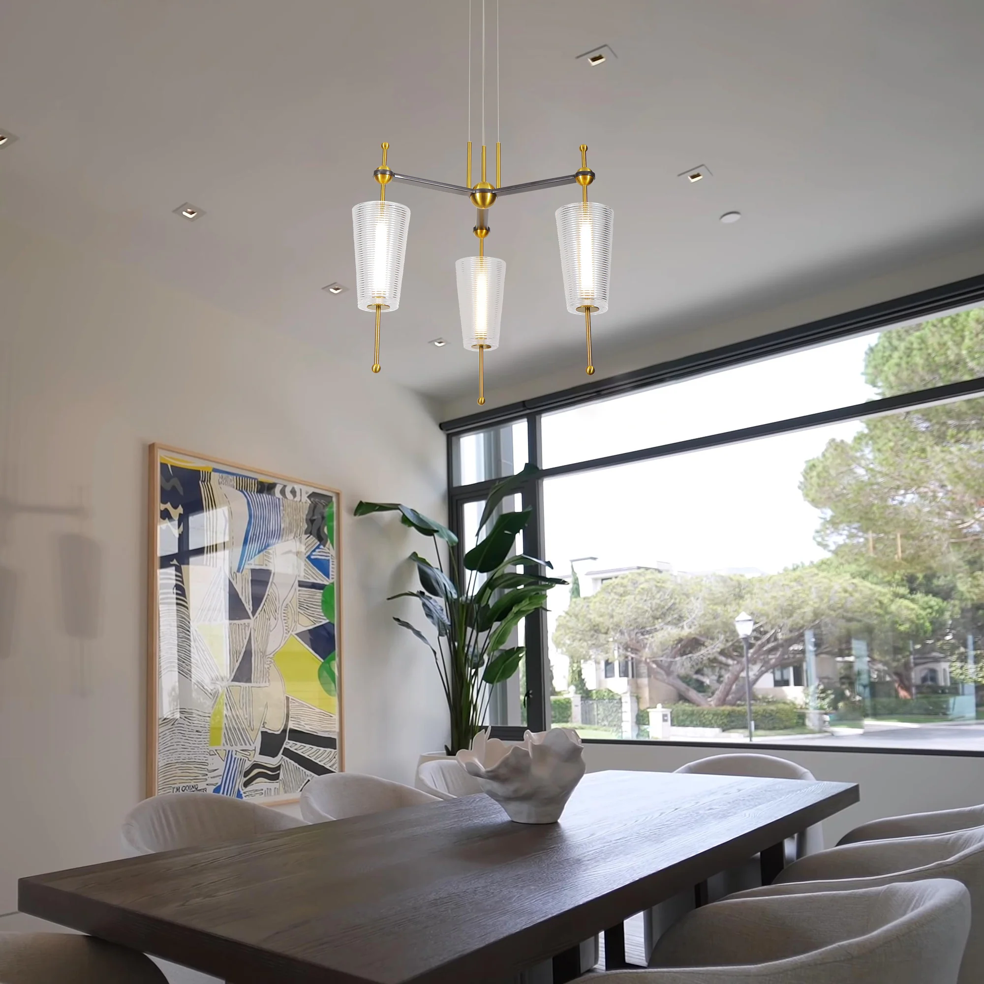 VONN Artisan Toscana VAP2103AB 26" Integrated LED ETL Certified Pendant, Height Adjustable Chandelier - Image 3