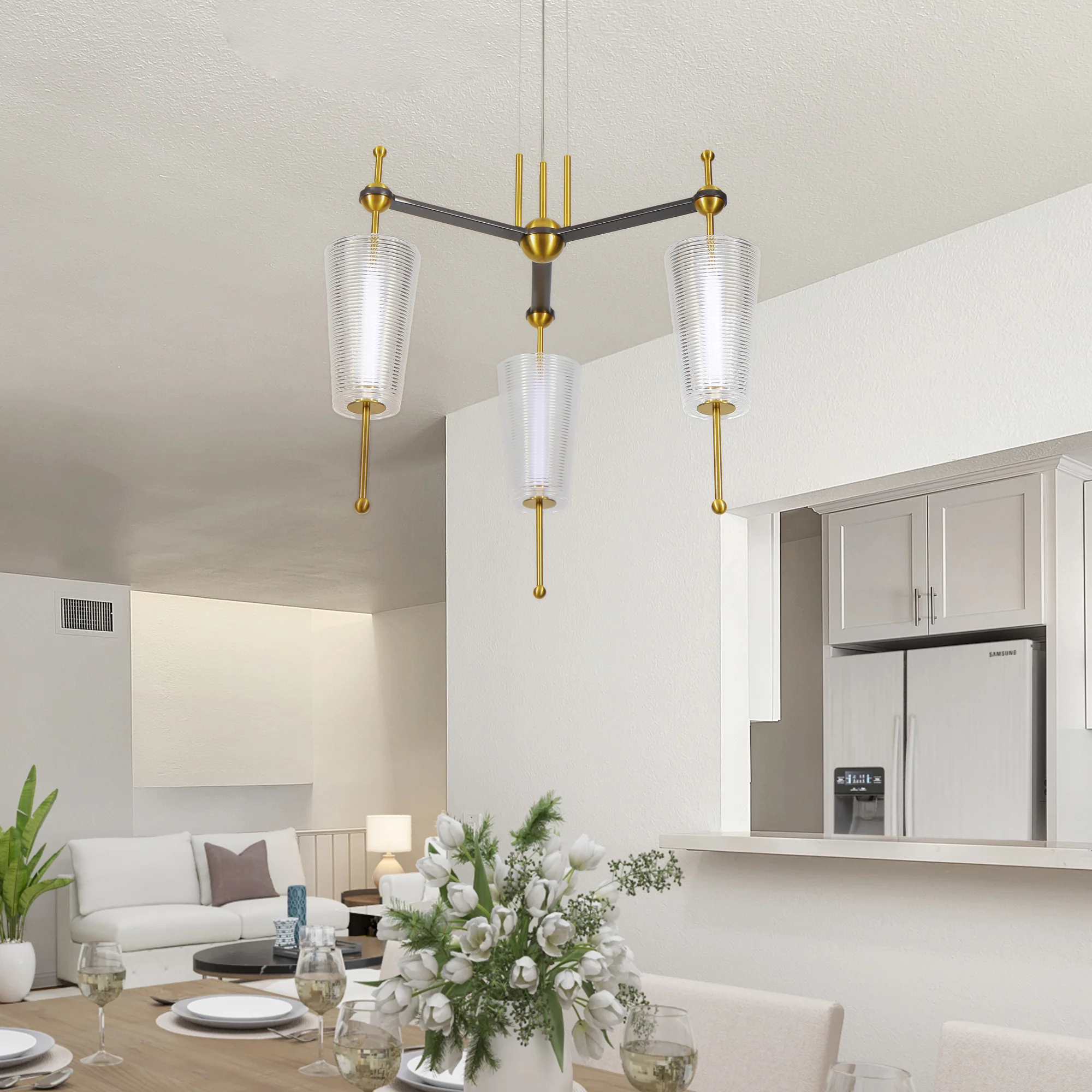 VONN Artisan Toscana VAP2103AB 26" Integrated LED ETL Certified Pendant, Height Adjustable Chandelier - Image 5