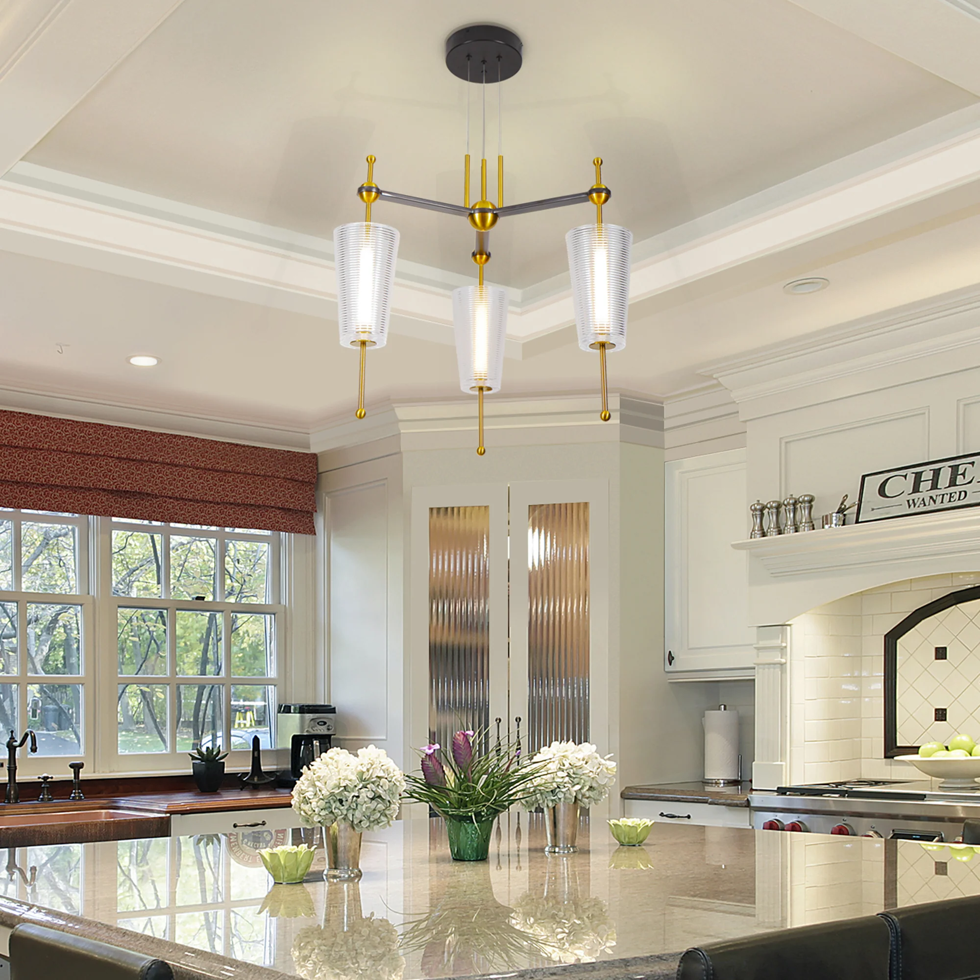 VONN Artisan Toscana VAP2103AB 26" Integrated LED ETL Certified Pendant, Height Adjustable Chandelier - Image 6