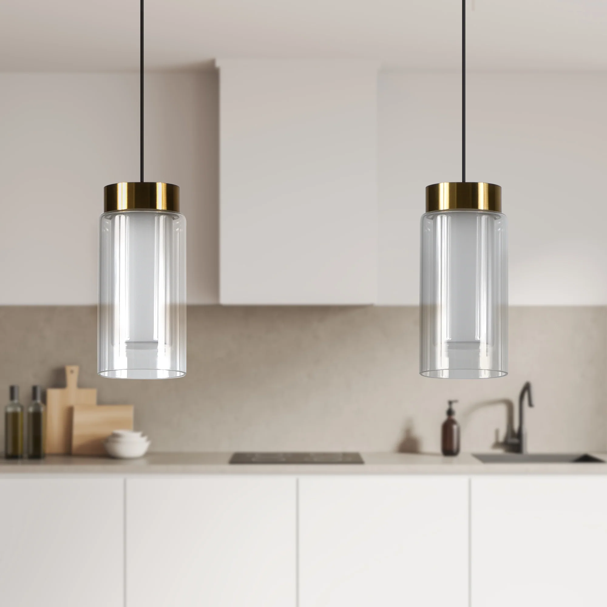 VONN Artisan Genoa VAP2111BL 5" Integrated LED ETL Certified Height Adjustable Pendant with Glass Shade, Black - Image 7