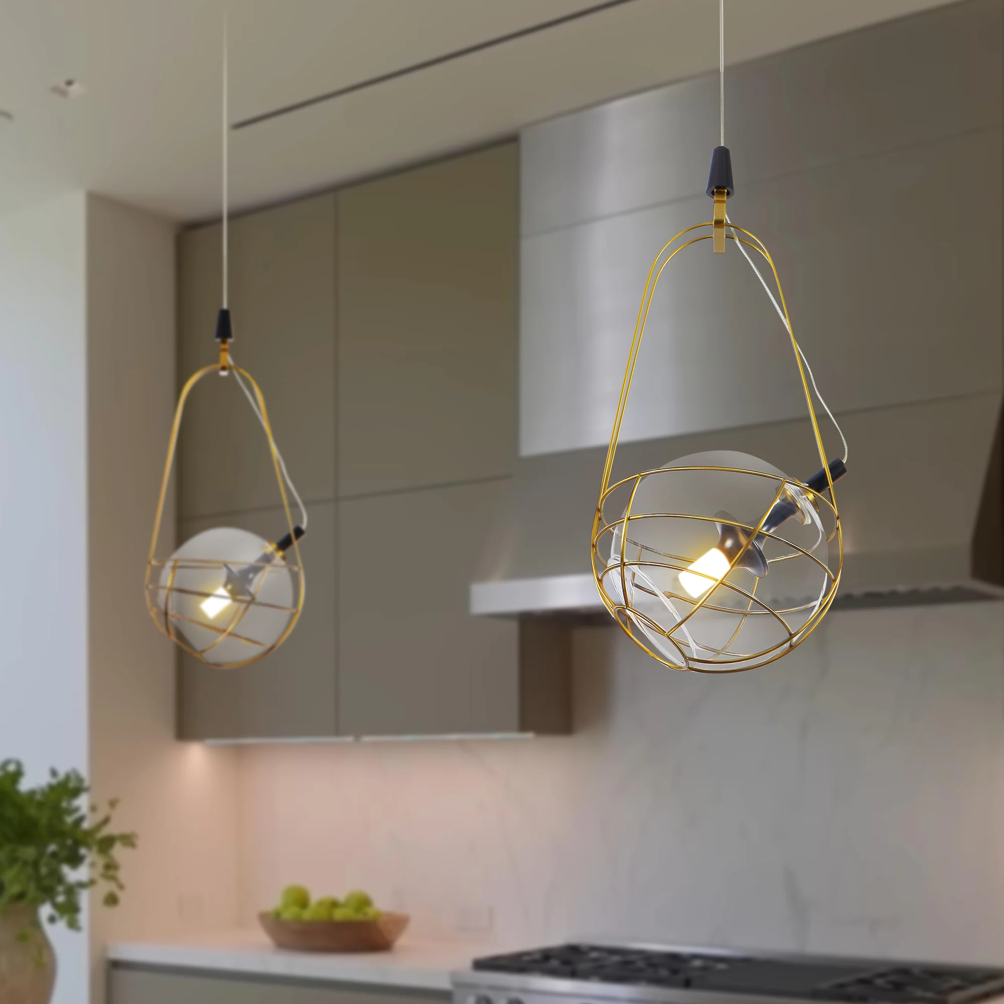 VONN Artisan Firenze VAP2151AB 8" Integrated LED ETL Certified Height Adjustable Pendant with Glass Shade - Image 3