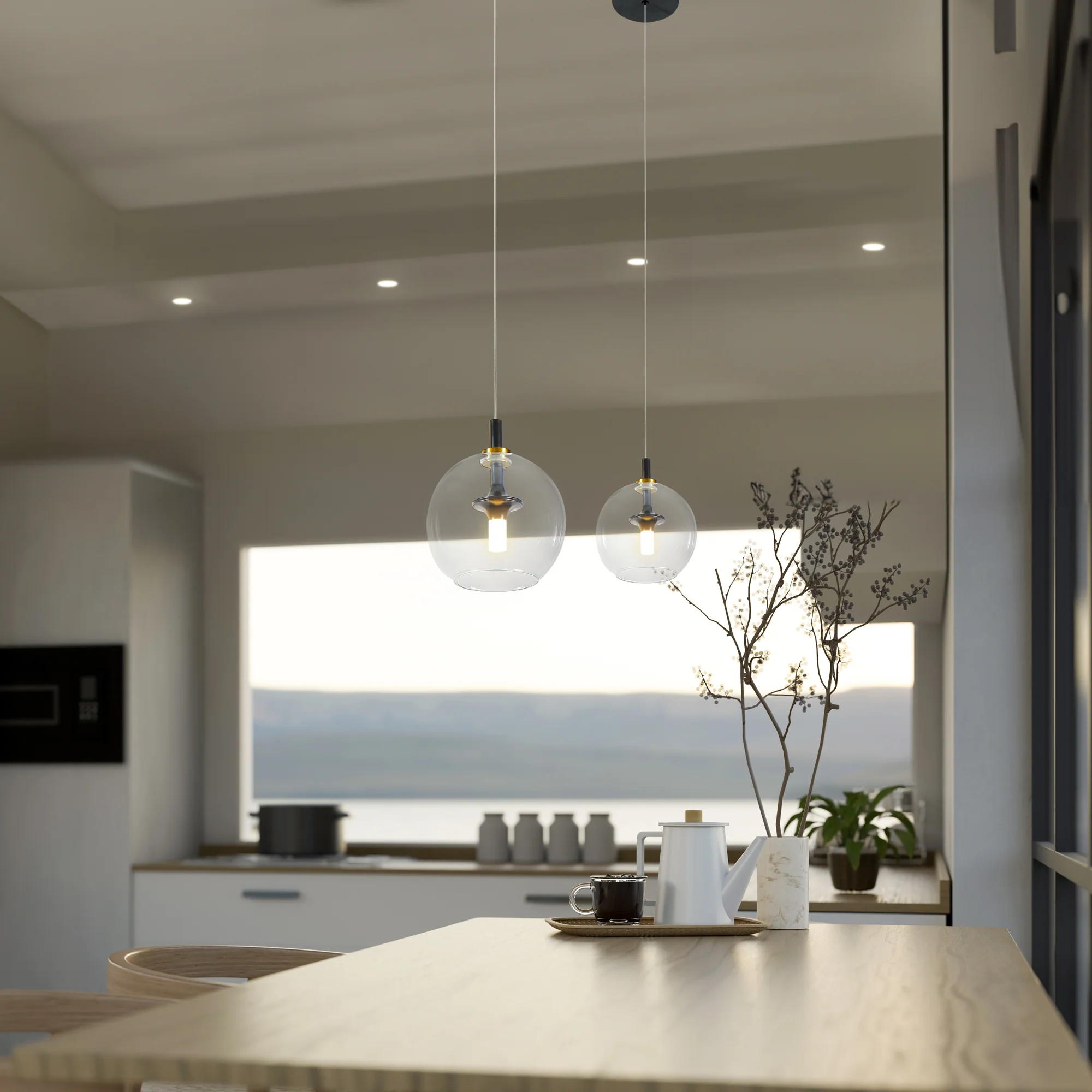 VONN Artisan Portofino VAP2161AB 7" Integrated LED ETL Certified Height Adjustable Pendant w/ Glass Shade - Image 3