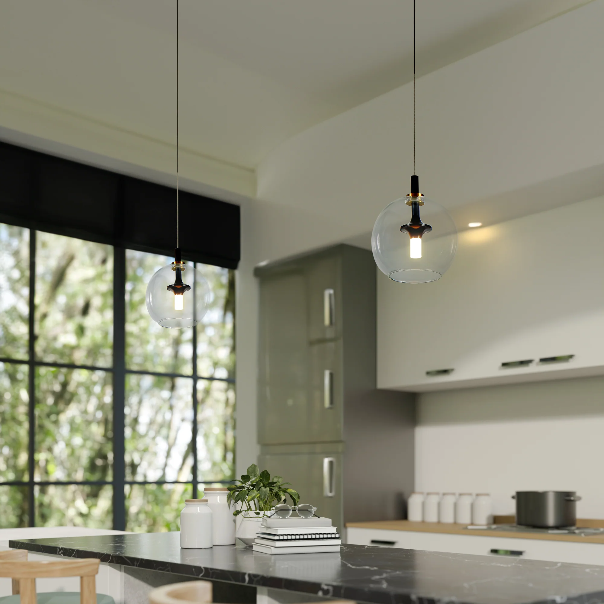 VONN Artisan Portofino VAP2161AB 7" Integrated LED ETL Certified Height Adjustable Pendant w/ Glass Shade - Image 5