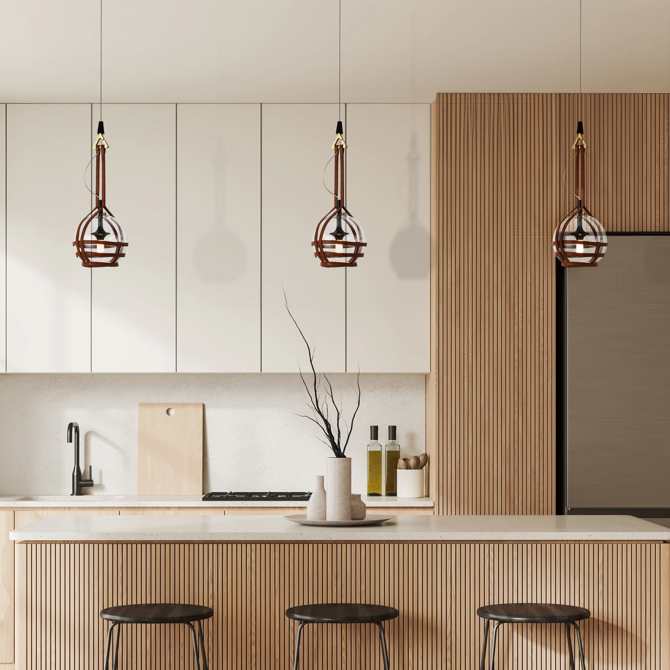 VONN Artisan Bari VAP2171AB 7" Integrated LED ETL Certified Height Adjustable Pendant with Glass Shade - Image 4