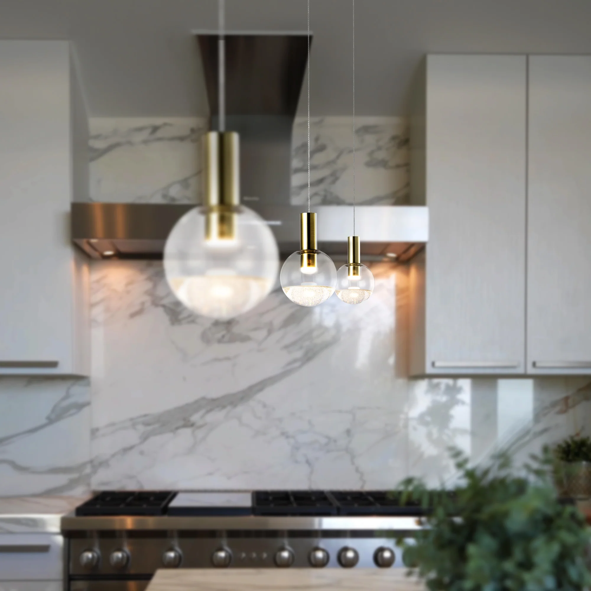 VONN Artisan Sienna VAP2181BRS 5" Integrated LED ETL Certified Height Adjustable Pendant Light, Brass - Image 3