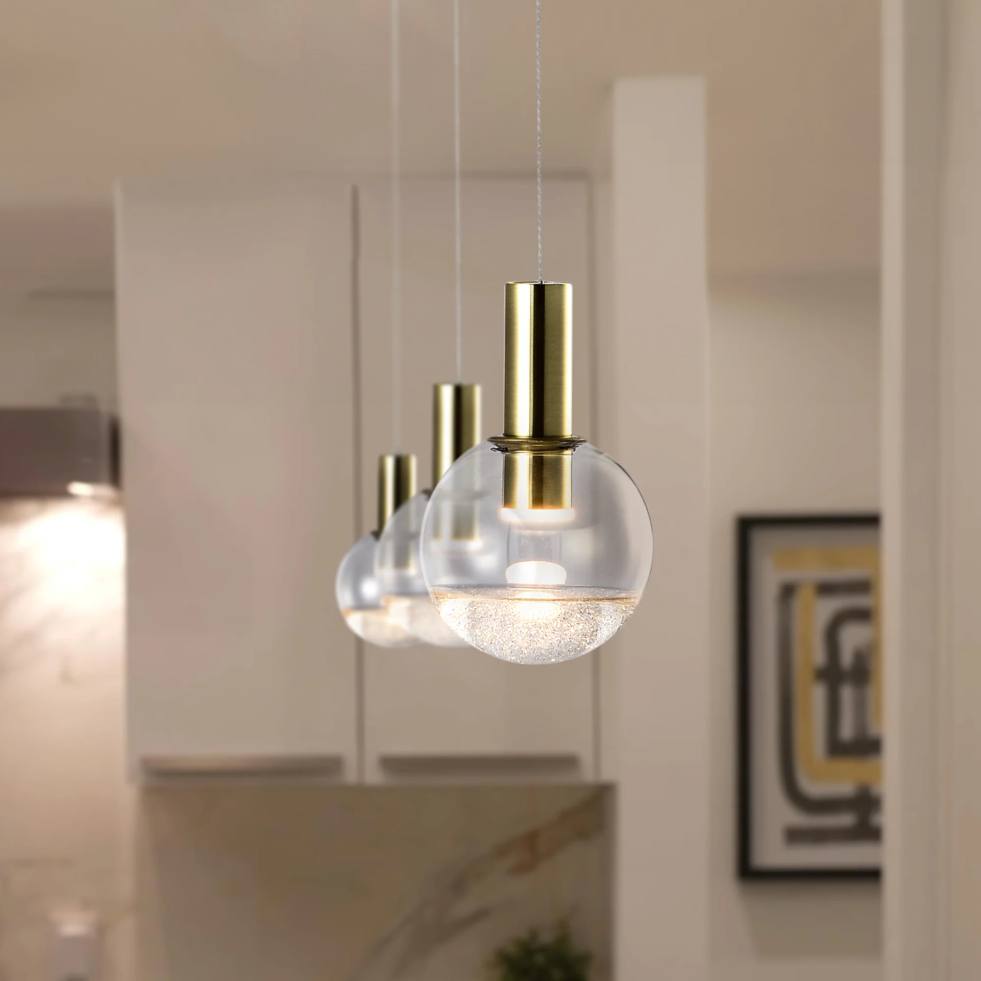 VONN Artisan Sienna VAP2181BRS 5" Integrated LED ETL Certified Height Adjustable Pendant Light, Brass - Image 4