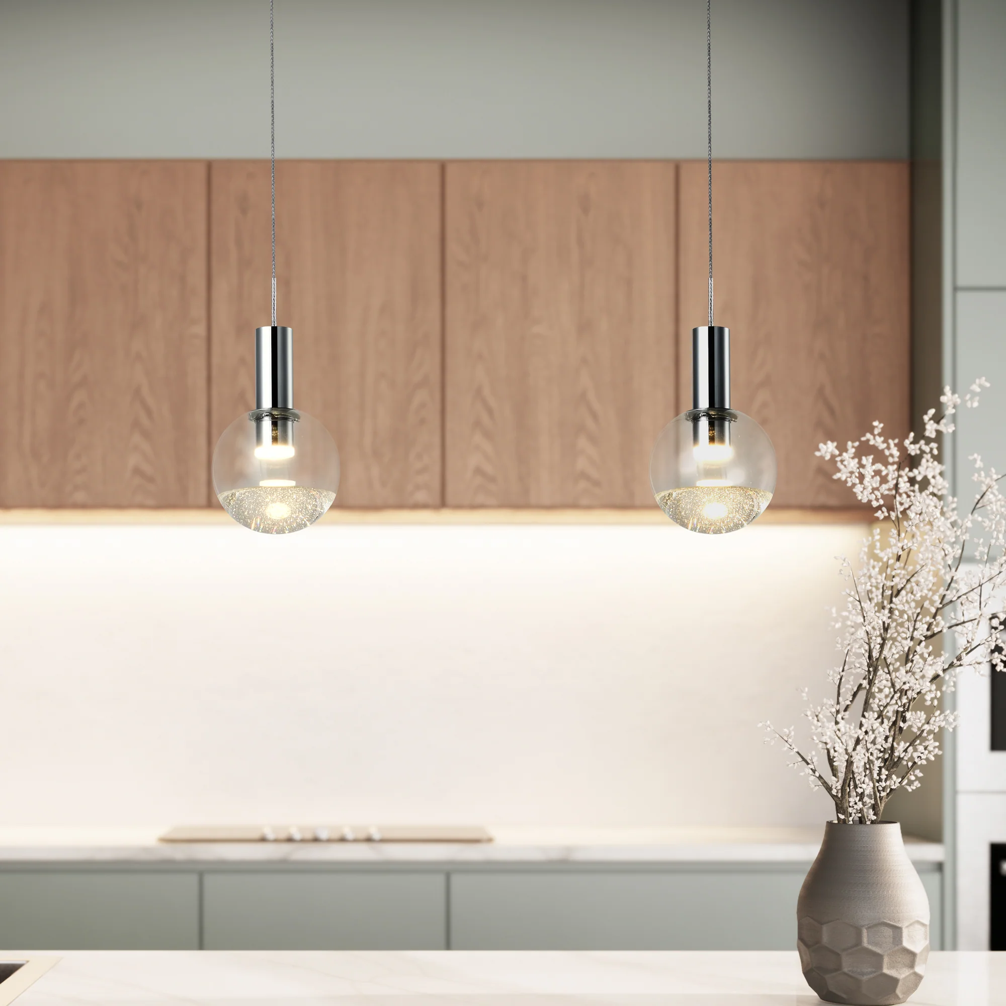 VONN Artisan Sienna VAP2181CH 5" Integrated LED ETL Certified Height Adjustable Pendant Light, Chrome - Image 3