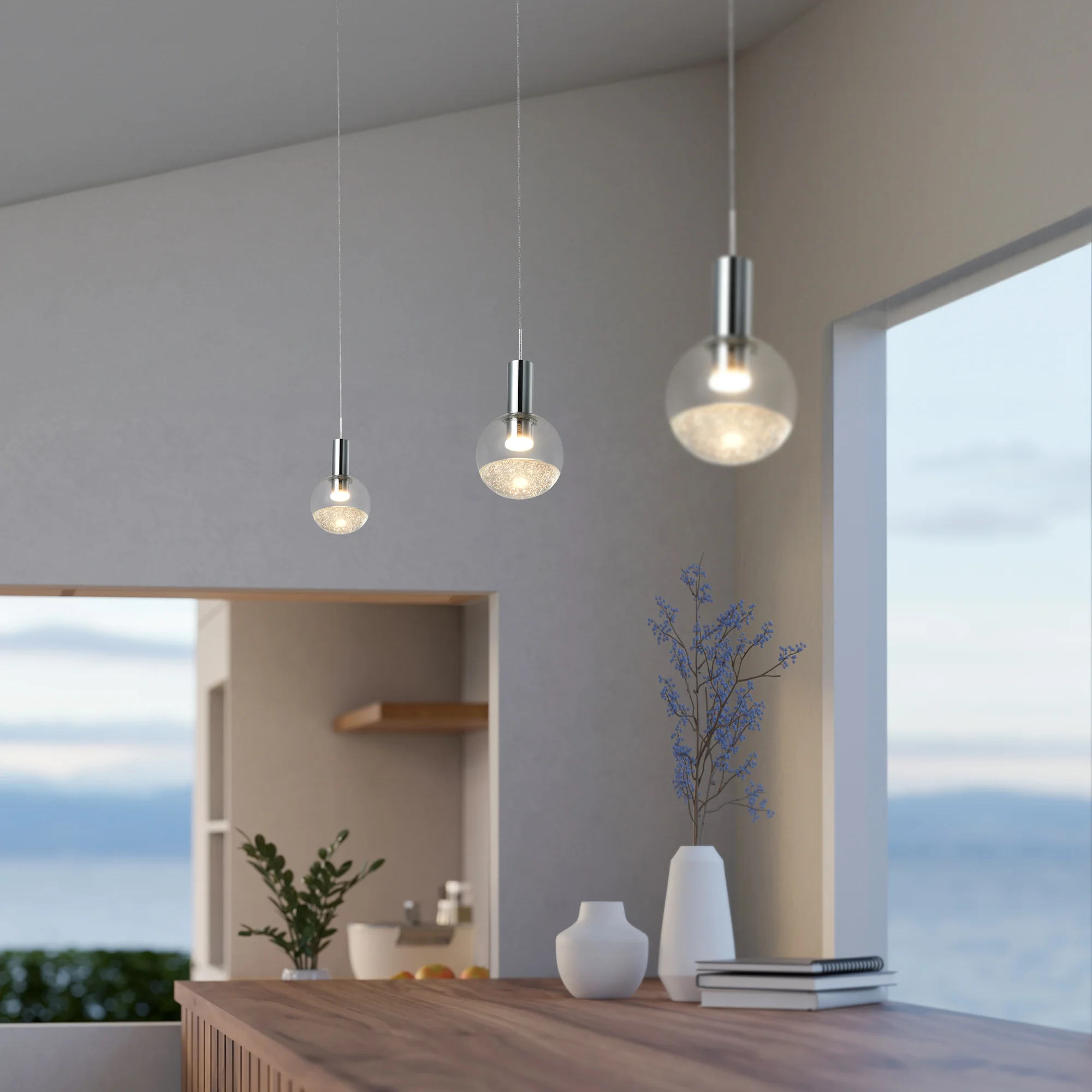 VONN Artisan Sienna VAP2181CH 5" Integrated LED ETL Certified Height Adjustable Pendant Light, Chrome - Image 5