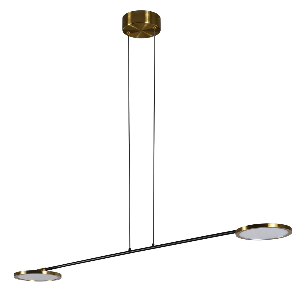VONN Artisan Torino VAP2192AB 39" Integrated LED ETL Certified Height Adjustable Pendant, Rotating Disks, Antique Brass - Image 8