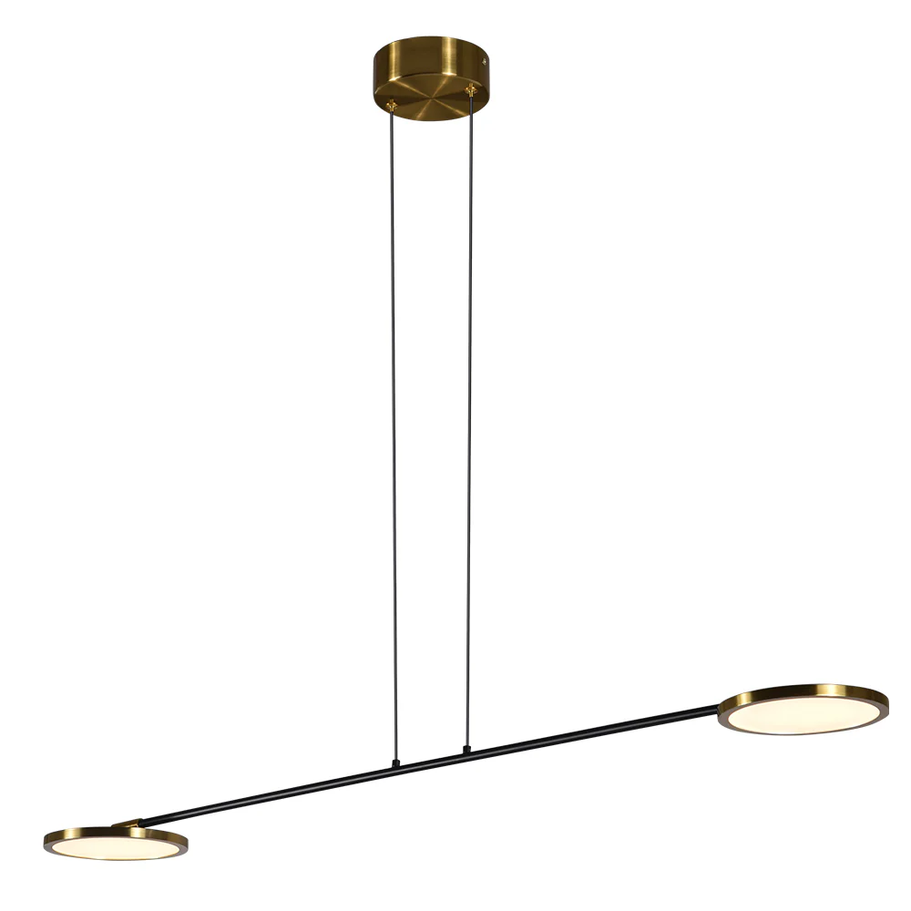 VONN Artisan Torino VAP2192AB 39" Integrated LED ETL Certified Height Adjustable Pendant, Rotating Disks, Antique Brass - Image 9