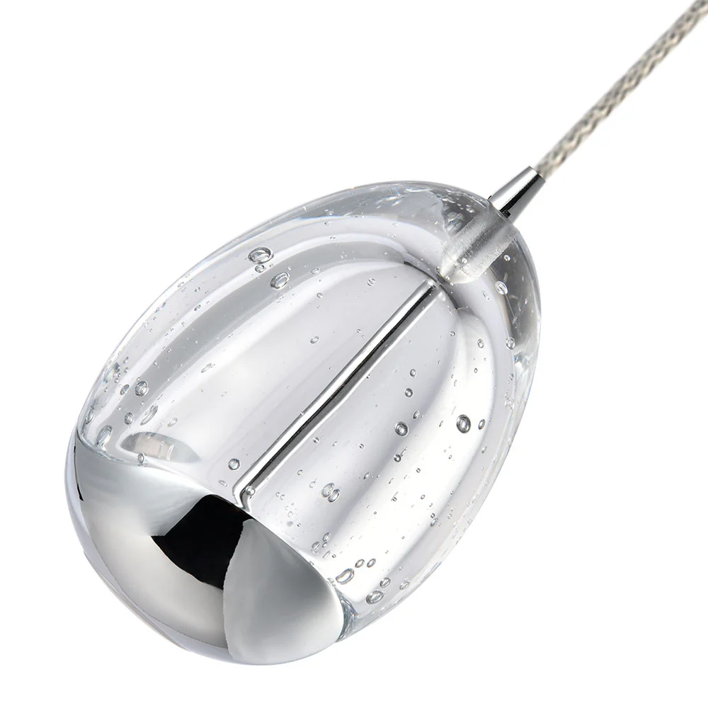 VONN Artisan Venezia VAP2201BL 3.5" Integrated LED ETL Certified Height Adjustable Pendant w/ Chrome Glass Shade, Black - Image 10