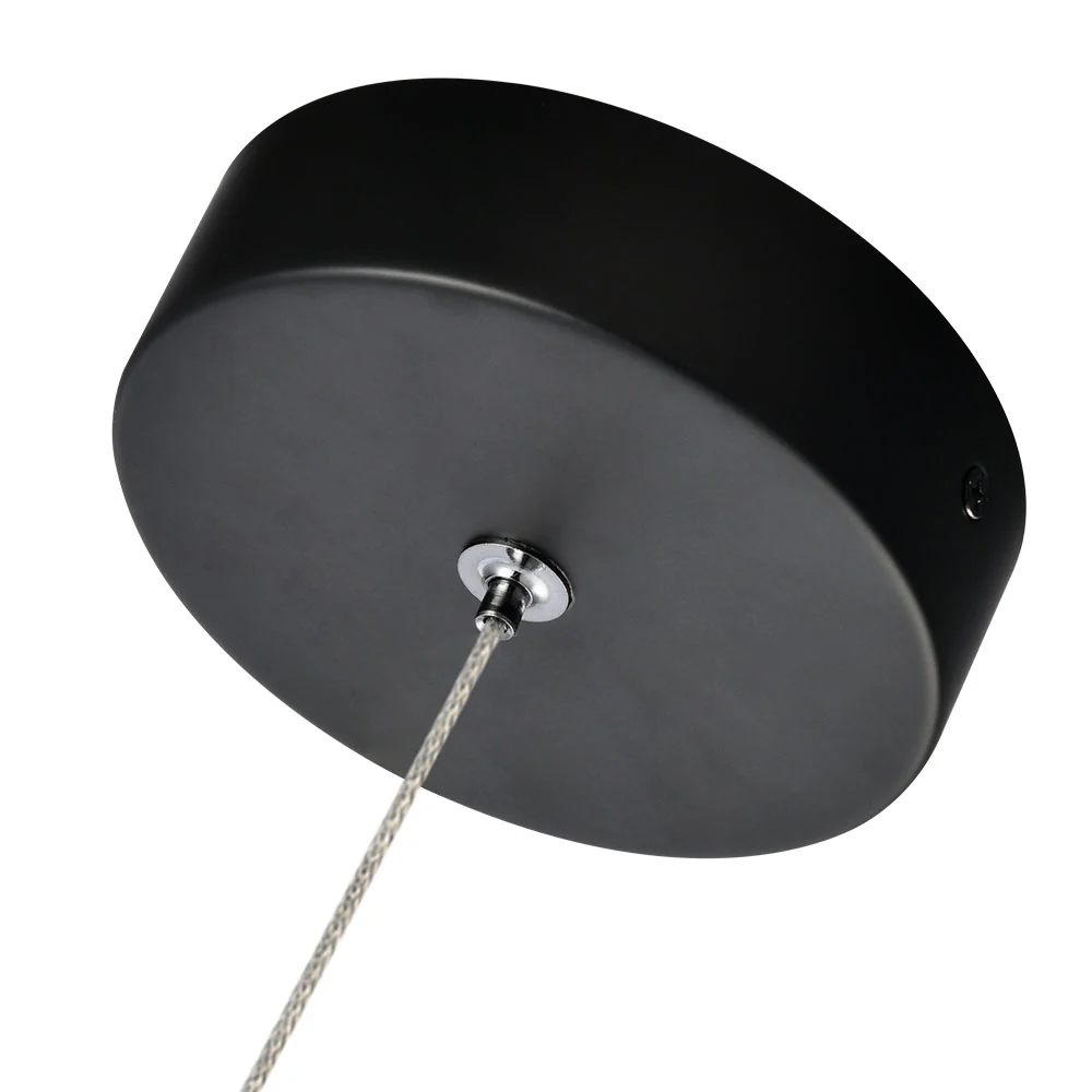 VONN Artisan Venezia VAP2201BL 3.5" Integrated LED ETL Certified Height Adjustable Pendant w/ Chrome Glass Shade, Black - Image 11
