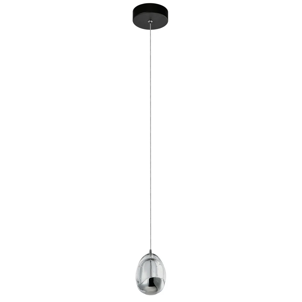 VONN Artisan Venezia VAP2201BL 3.5" Integrated LED ETL Certified Height Adjustable Pendant w/ Chrome Glass Shade, Black - Image 8