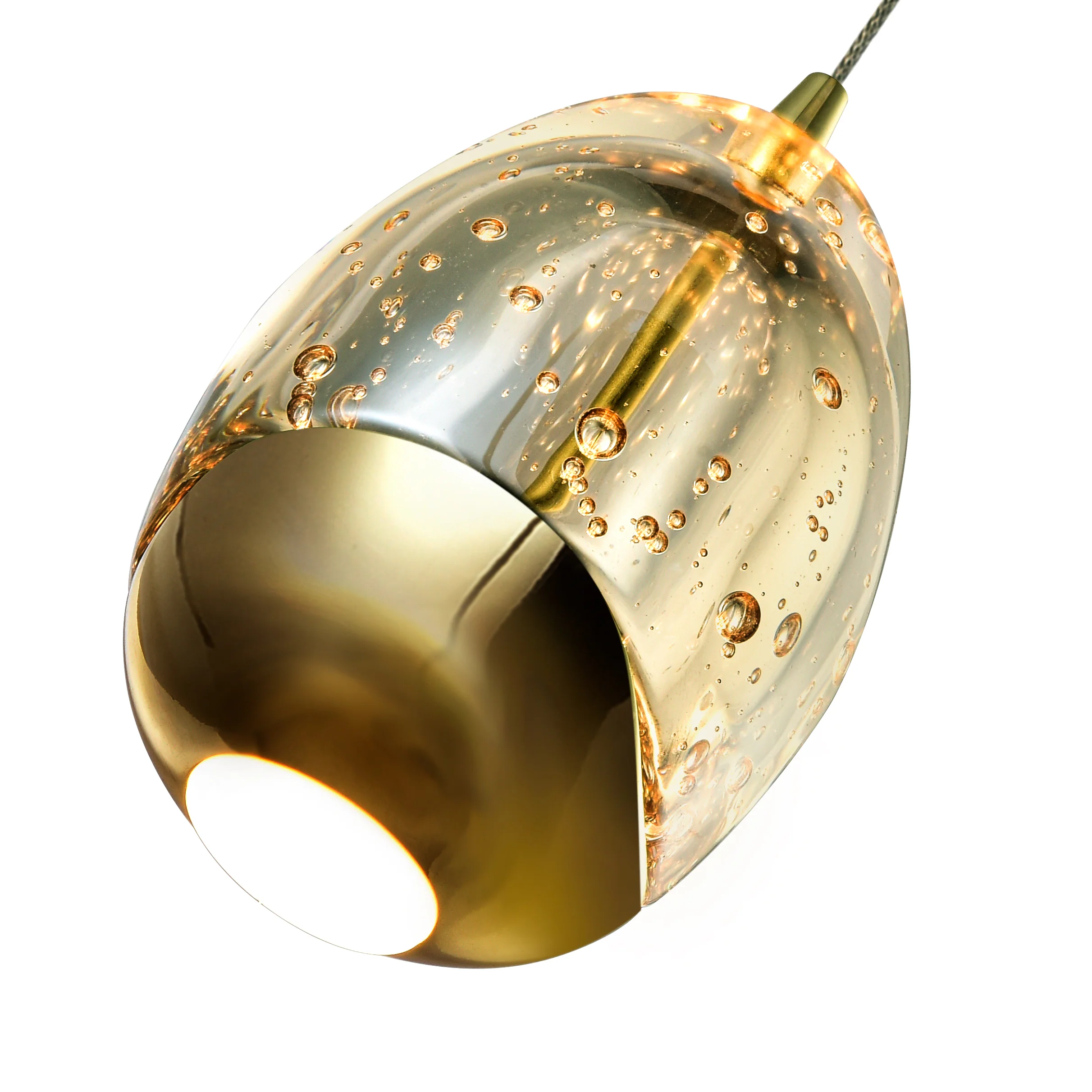 VONN Artisan Venezia VAP2201GL 3.5" Integrated LED ETL Certified Height Adjustable Pendant w/ Glass Shade, Gold - Image 11
