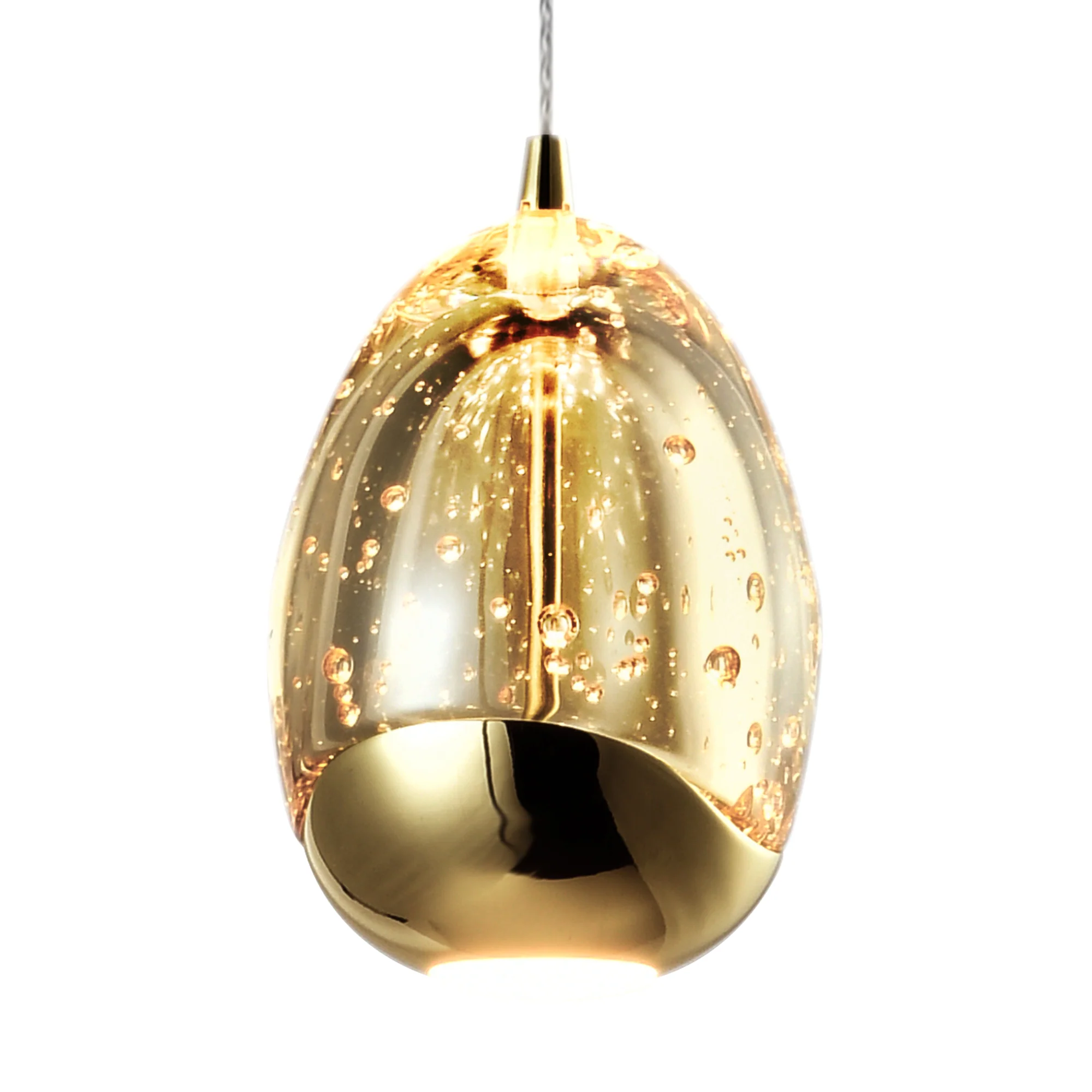 VONN Artisan Venezia VAP2201GL 3.5" Integrated LED ETL Certified Height Adjustable Pendant w/ Glass Shade, Gold - Image 9
