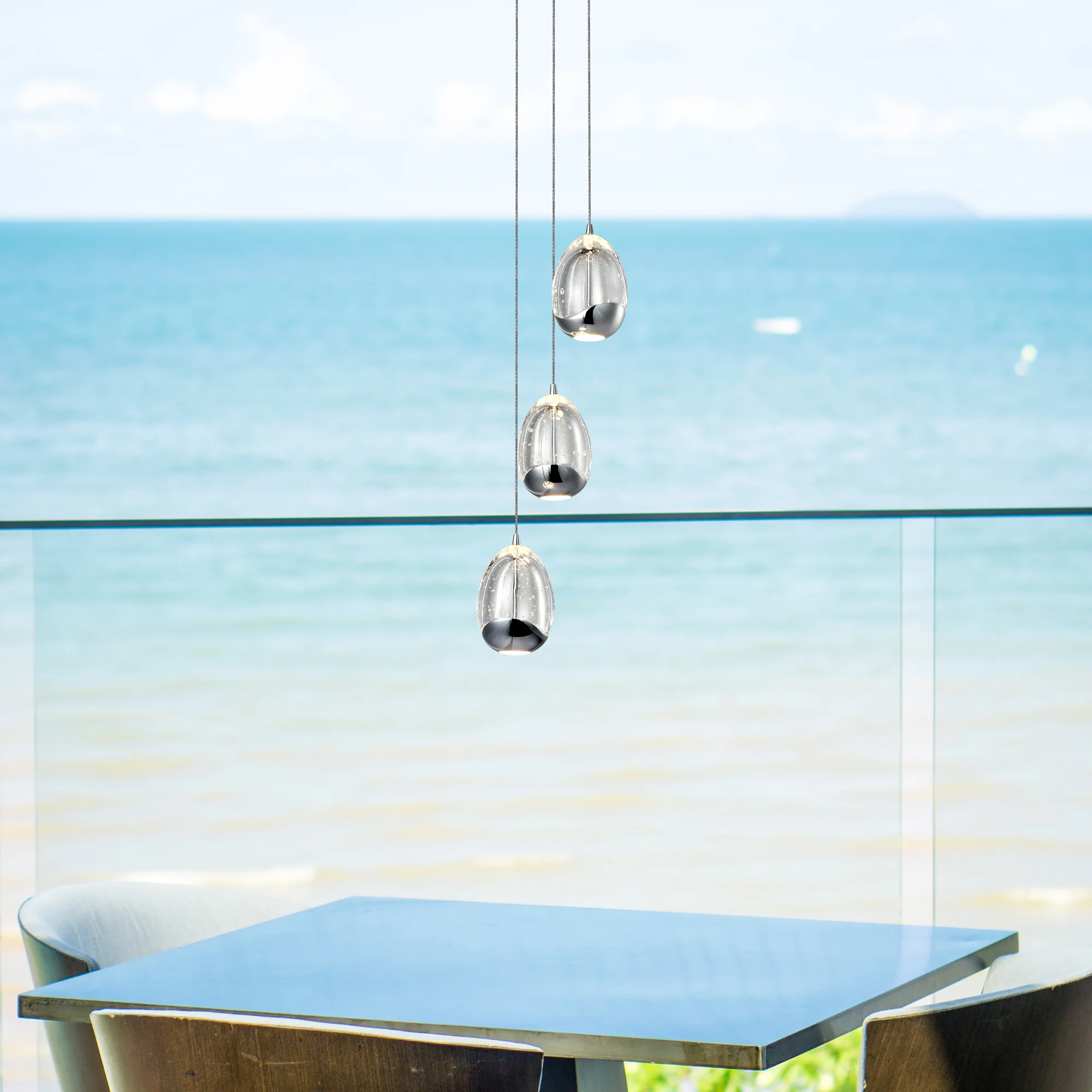 VONN Artisan Venezia VAP2203CH 3-Light Integrated LED ETL Certified Pendant, Height Adjustable Chandelier, Black - Image 3
