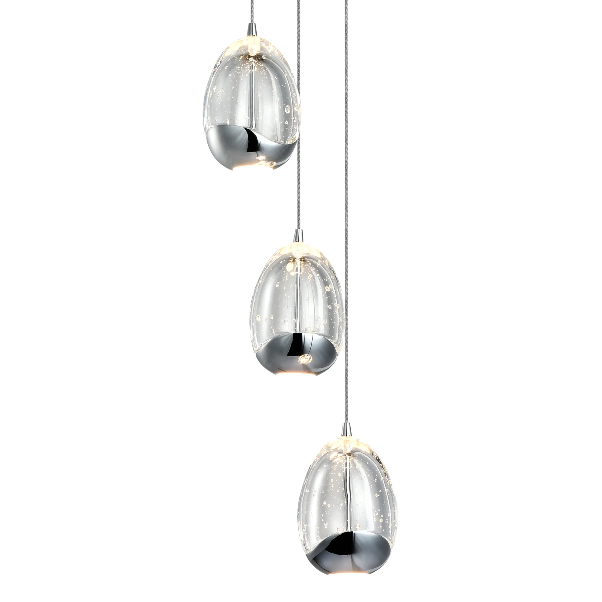 VONN Artisan Venezia VAP2203CH 3-Light Integrated LED ETL Certified Pendant, Height Adjustable Chandelier, Black - Image 7