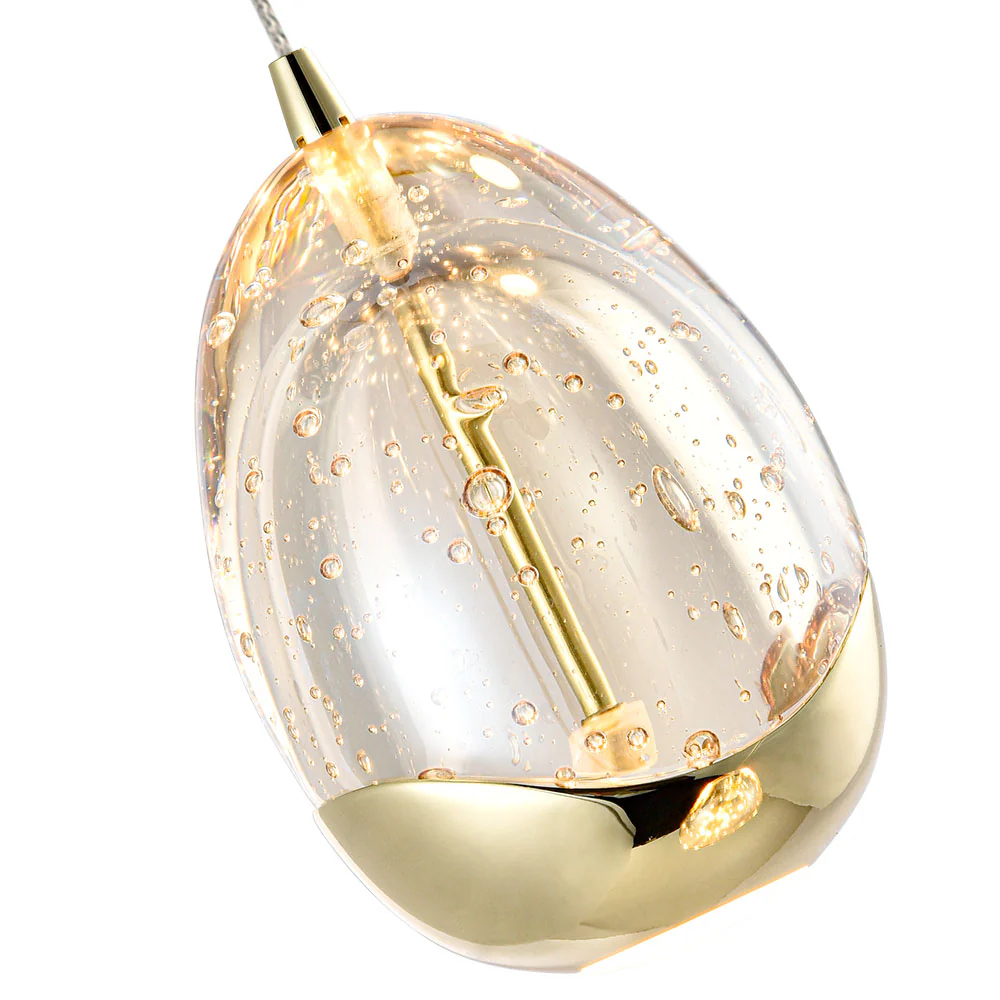 VONN Artisan Venezia VAP2203GL 3-Light Integrated LED ETL Certified Pendant, Height Adjustable Chandelier, Gold - Image 9