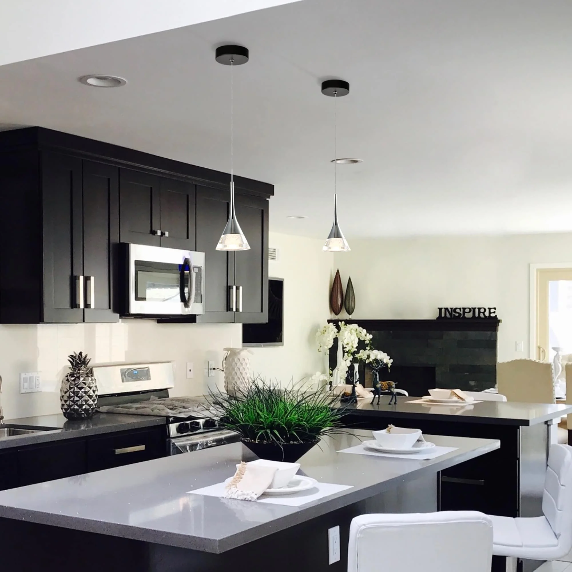 VONN Artisan Amalfi VAP2211BL 4.75" Integrated LED ETL Certified Height Adjustable Pendant w/ Cone Shade, Black - Image 4