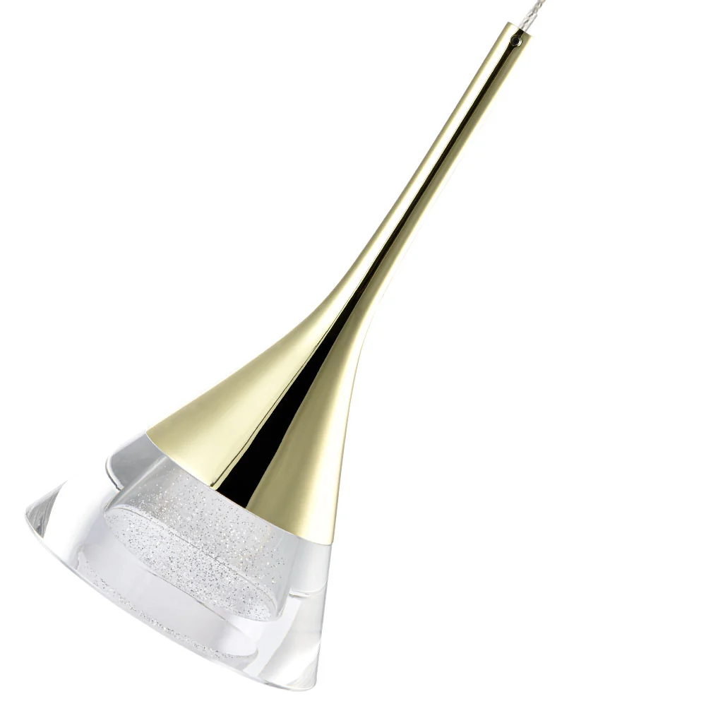 VONN Artisan Amalfi VAP2211GL 4.75" Integrated LED ETL Certified Height Adjustable Pendant w/ Cone Shade, Gold - Image 10