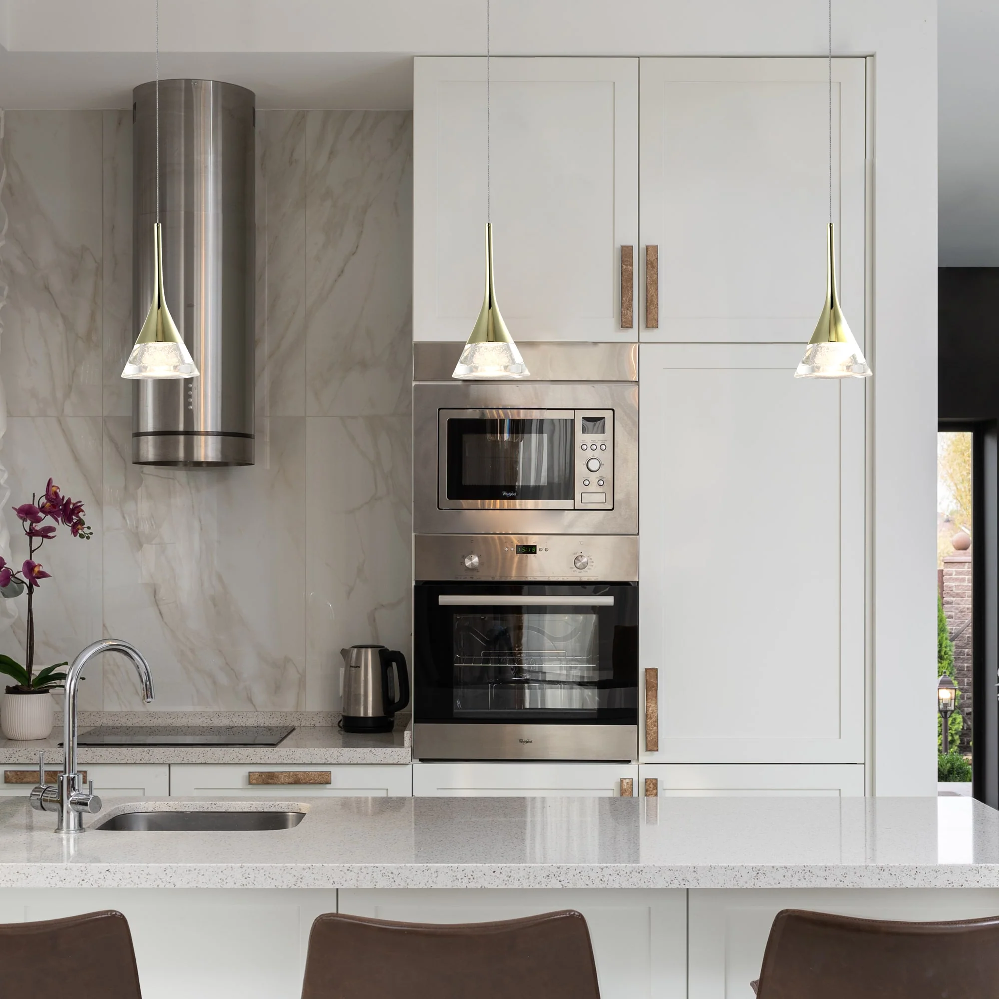 VONN Artisan Amalfi VAP2211GL 4.75" Integrated LED ETL Certified Height Adjustable Pendant w/ Cone Shade, Gold - Image 2