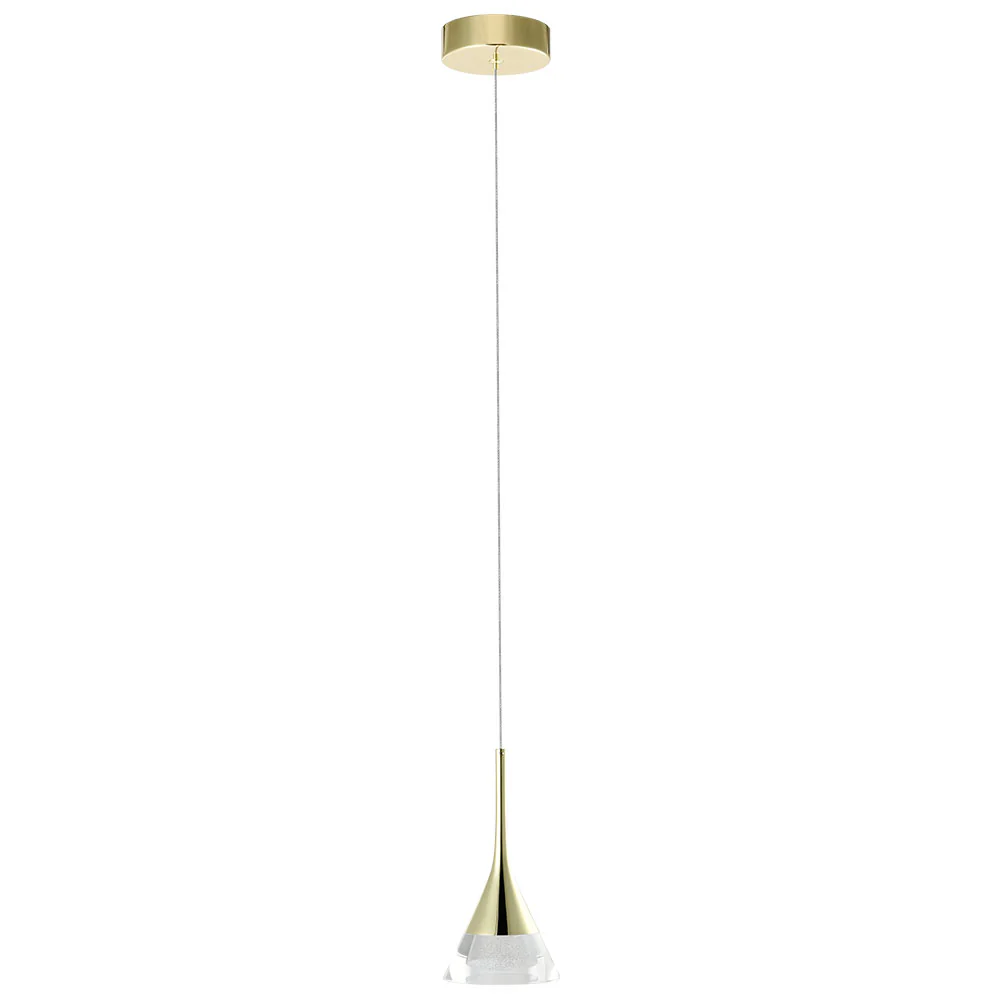 VONN Artisan Amalfi VAP2211GL 4.75" Integrated LED ETL Certified Height Adjustable Pendant w/ Cone Shade, Gold - Image 7